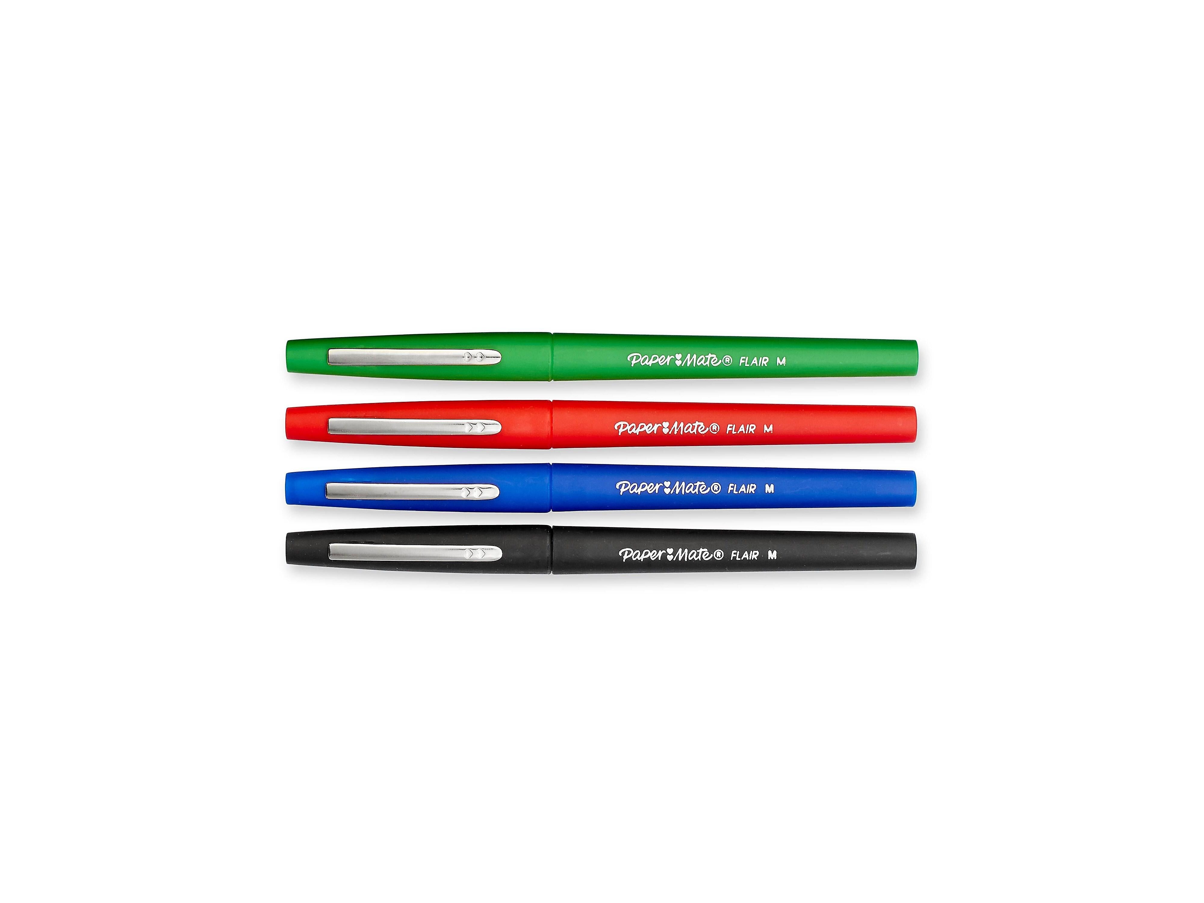 Paper Mate Flair Felt Pen, Medium Point, Assorted Ink, 4/Pack