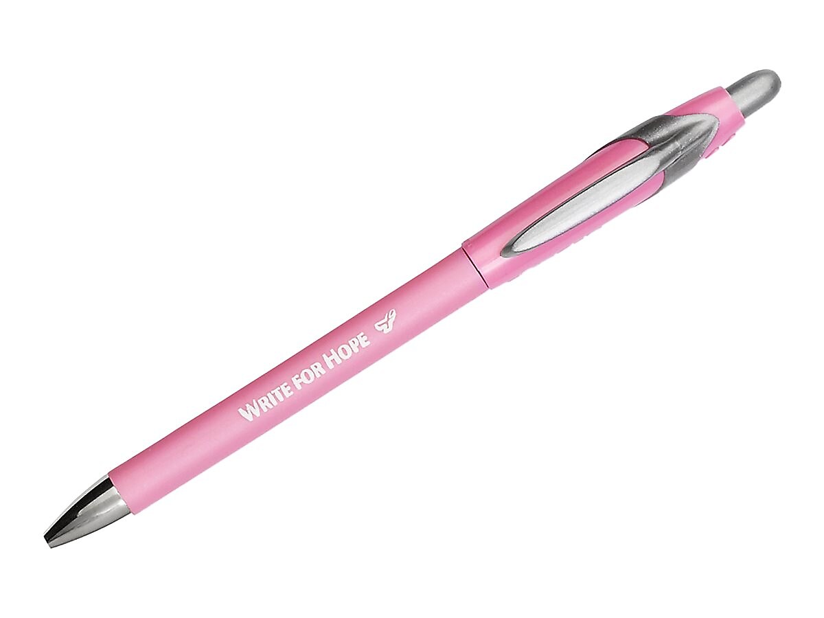 Paper Mate FlexGrip Elite Write for Hope Retractable Ballpoint Pen, Medium Point, Black Ink, Dozen