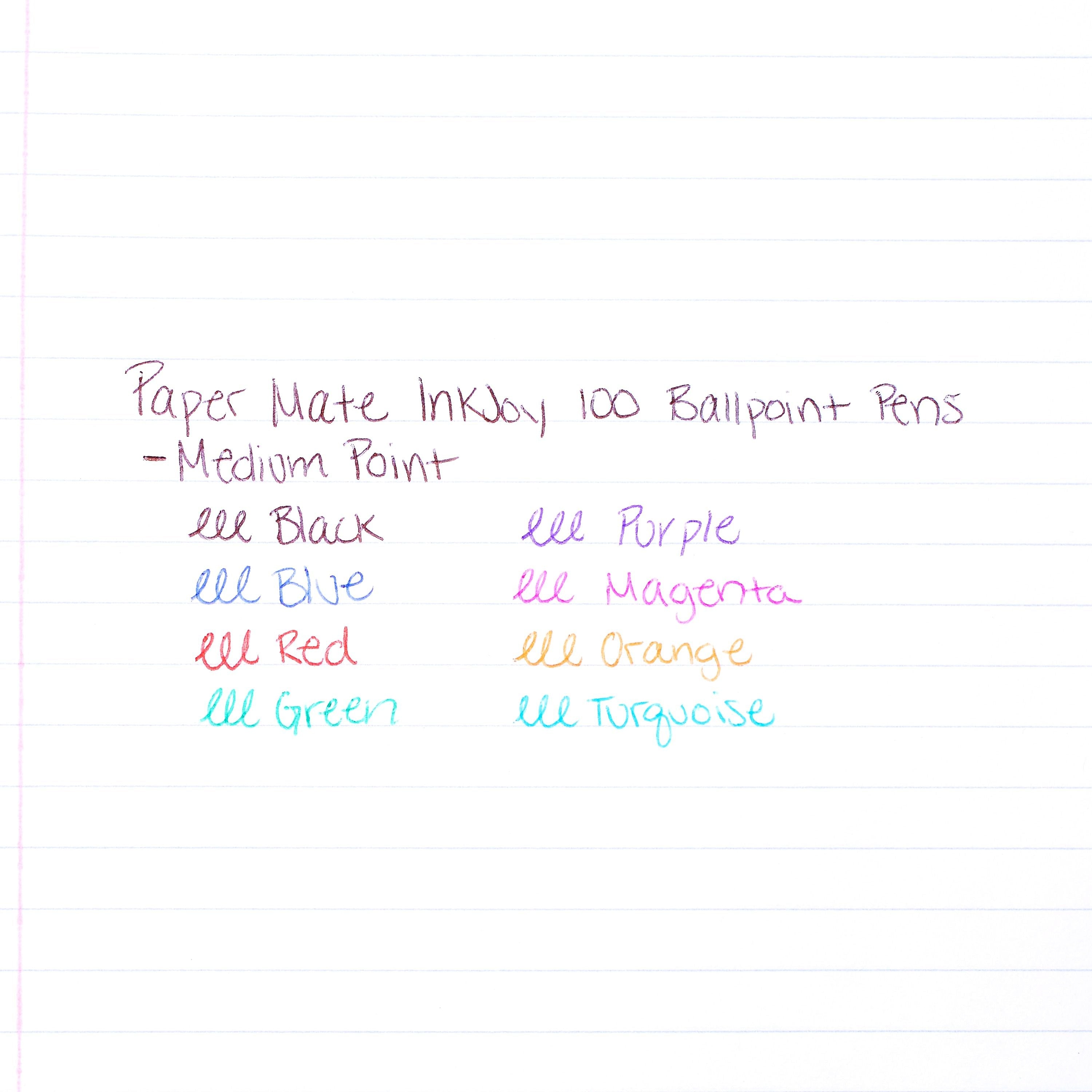 Paper Mate InkJoy 100 Retractable Ballpoint Pen, Medium Point, Red Ink, 12/Pack