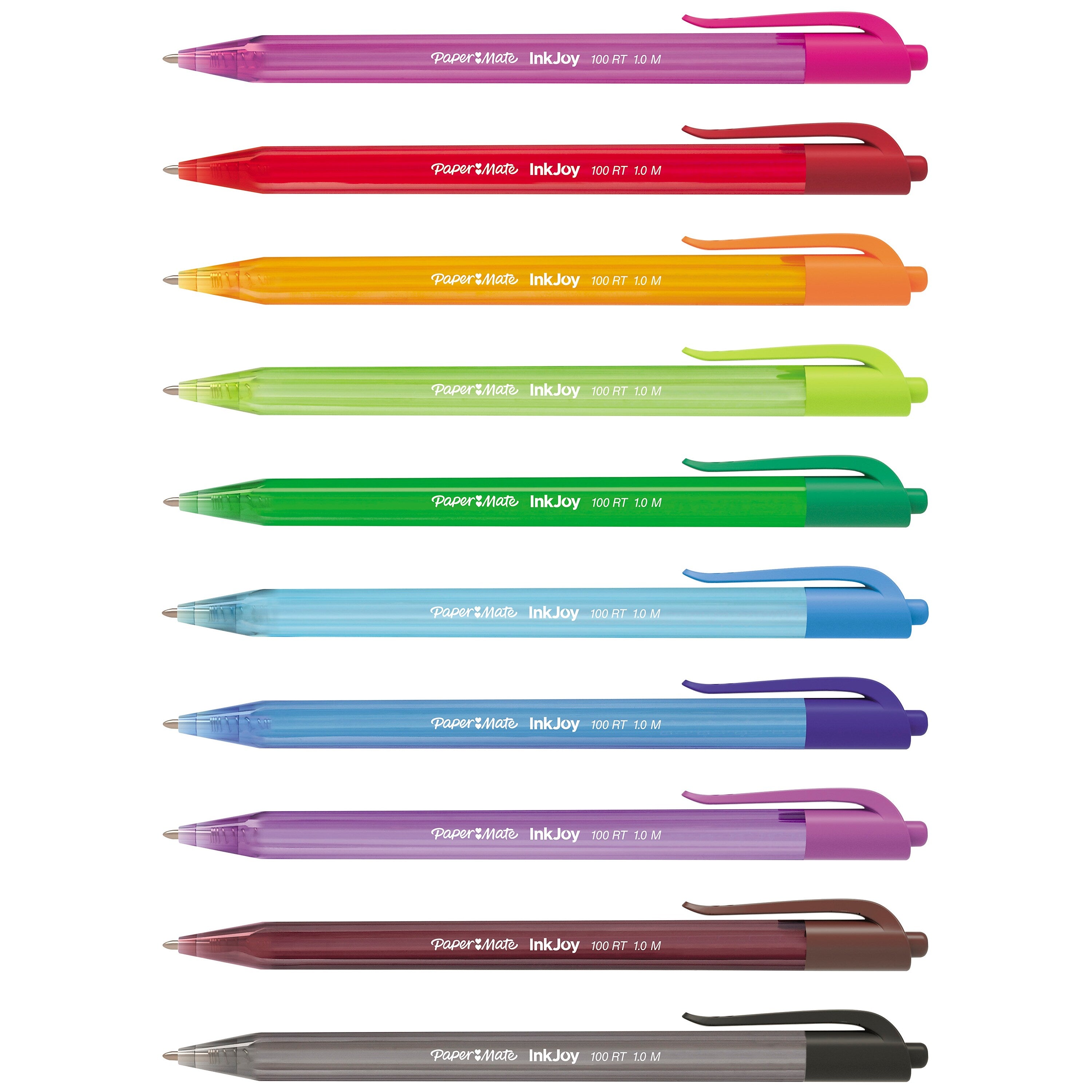 Paper Mate InkJoy 100 RT Retractable Ballpoint Pen, Medium Point, Assorted Ink, 20/Pack