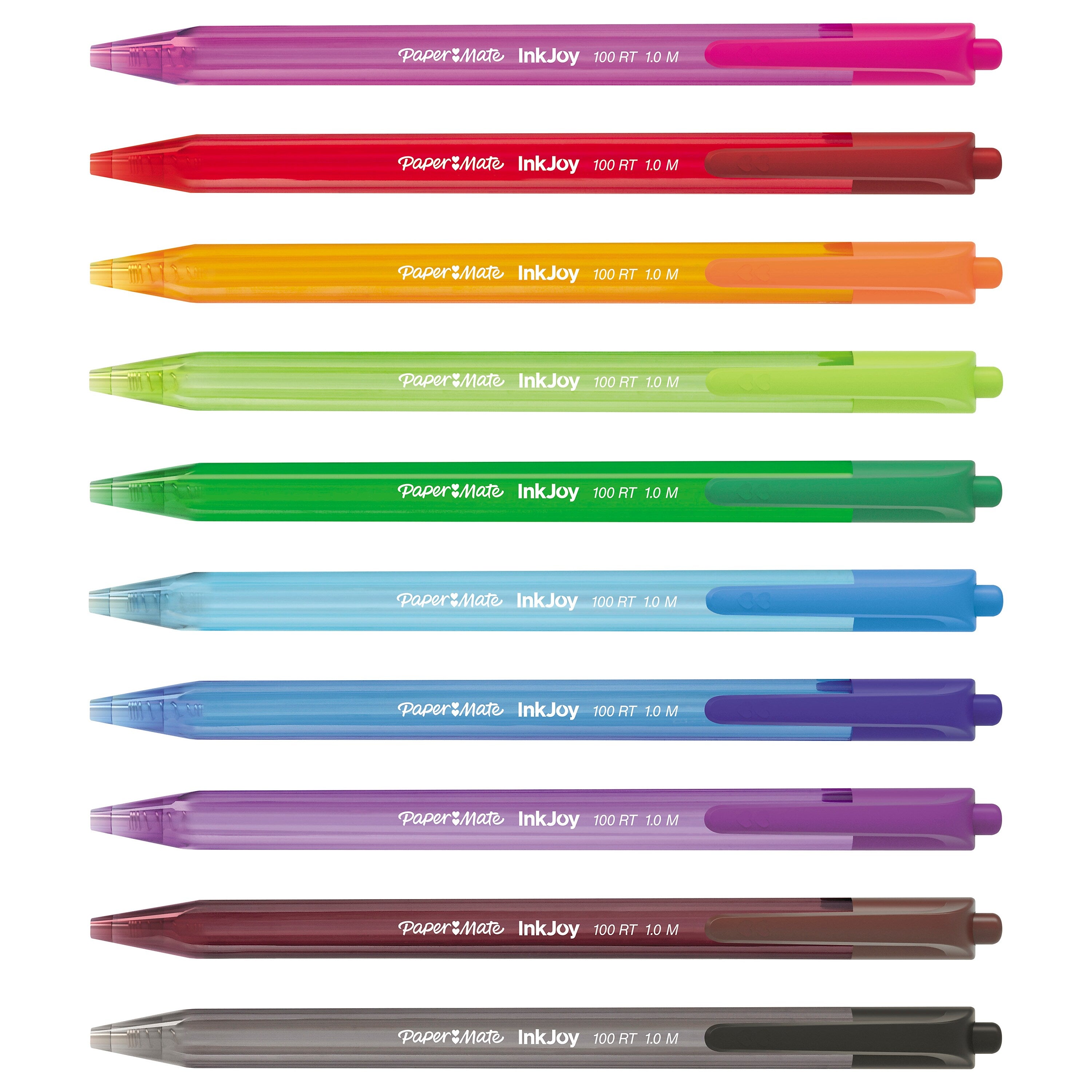 Paper Mate InkJoy 100 RT Retractable Ballpoint Pen, Medium Point, Assorted Ink, 20/Pack