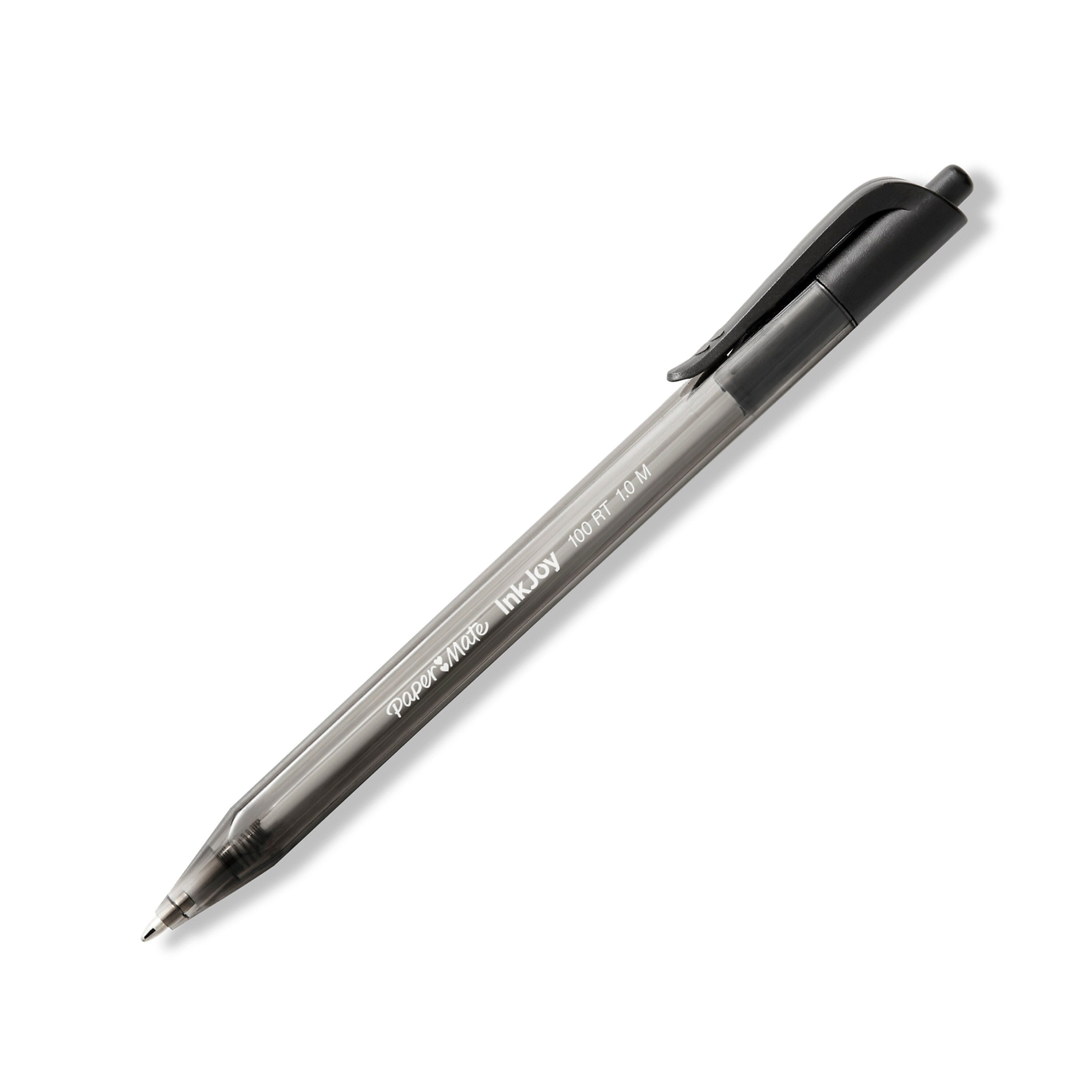 Paper Mate InkJoy 100 RT Retractable Ballpoint Pen, Medium Point, Black Ink, 20/Pack