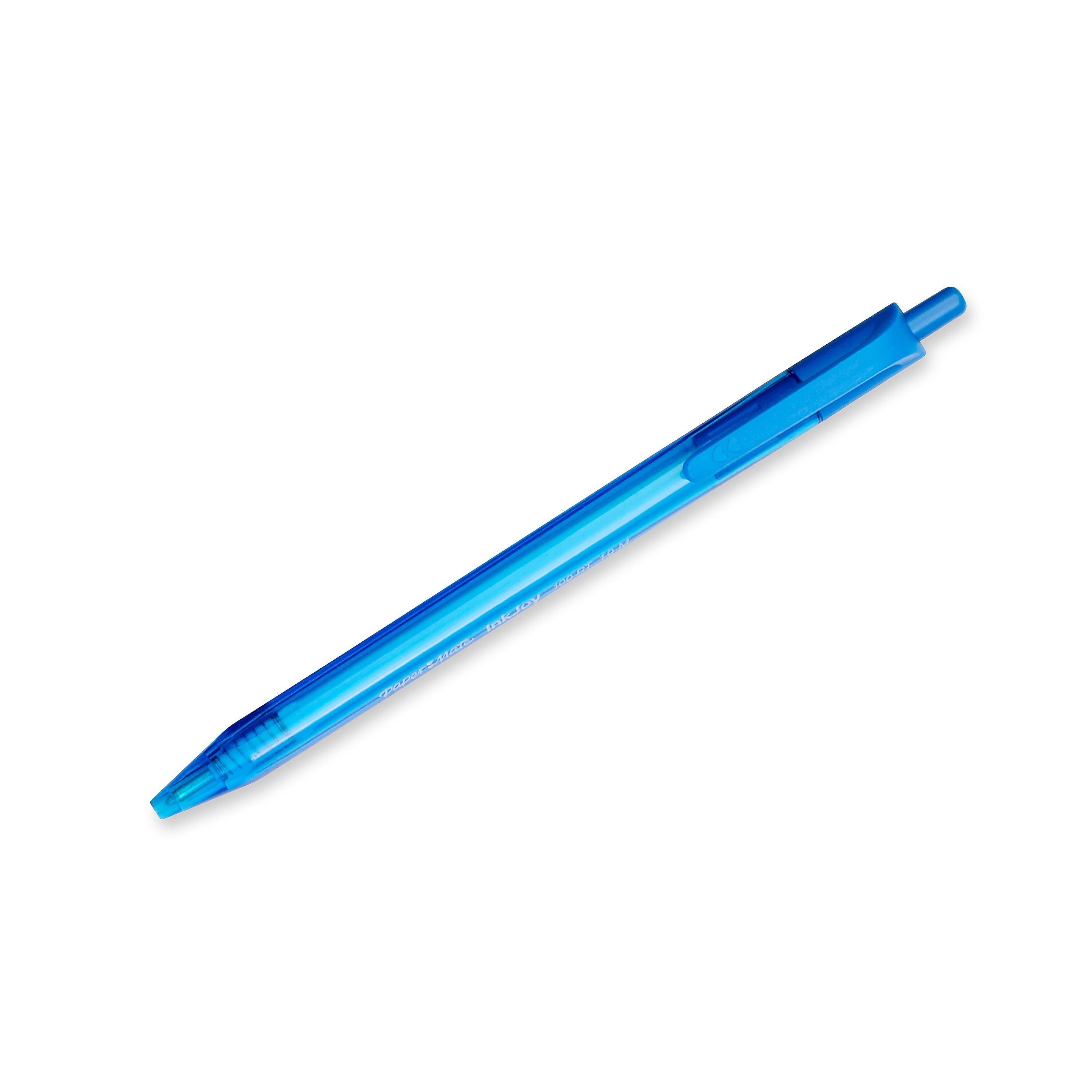 Paper Mate InkJoy 100 RT Retractable Ballpoint Pen, Medium Point, Blue Ink, Dozen
