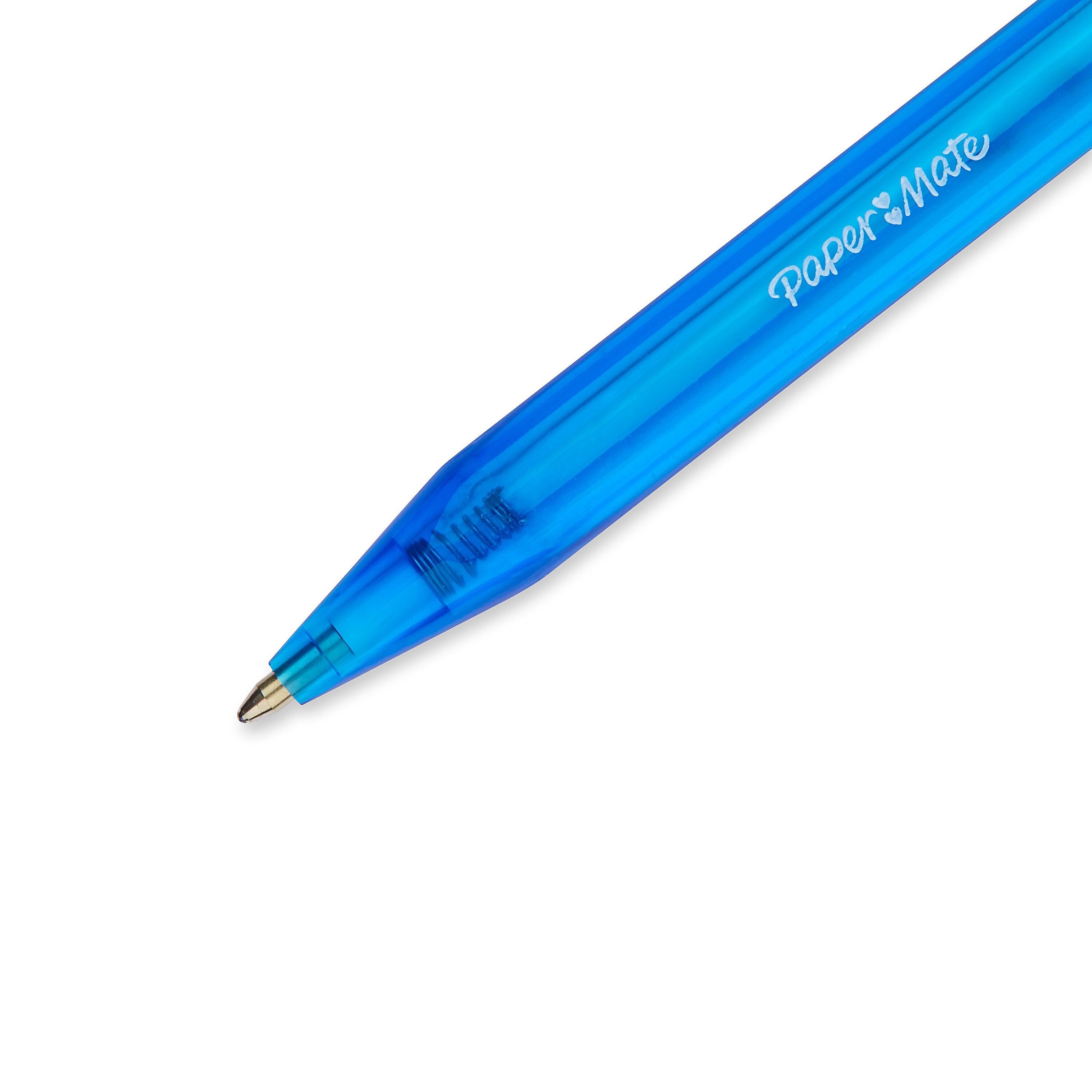 Paper Mate InkJoy 100 RT Retractable Ballpoint Pen, Medium Point, Blue Ink, Dozen