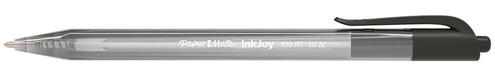 Paper Mate InkJoy 100RT Retractable Ballpoint Pen, Medium Point, Black Ink, Dozen