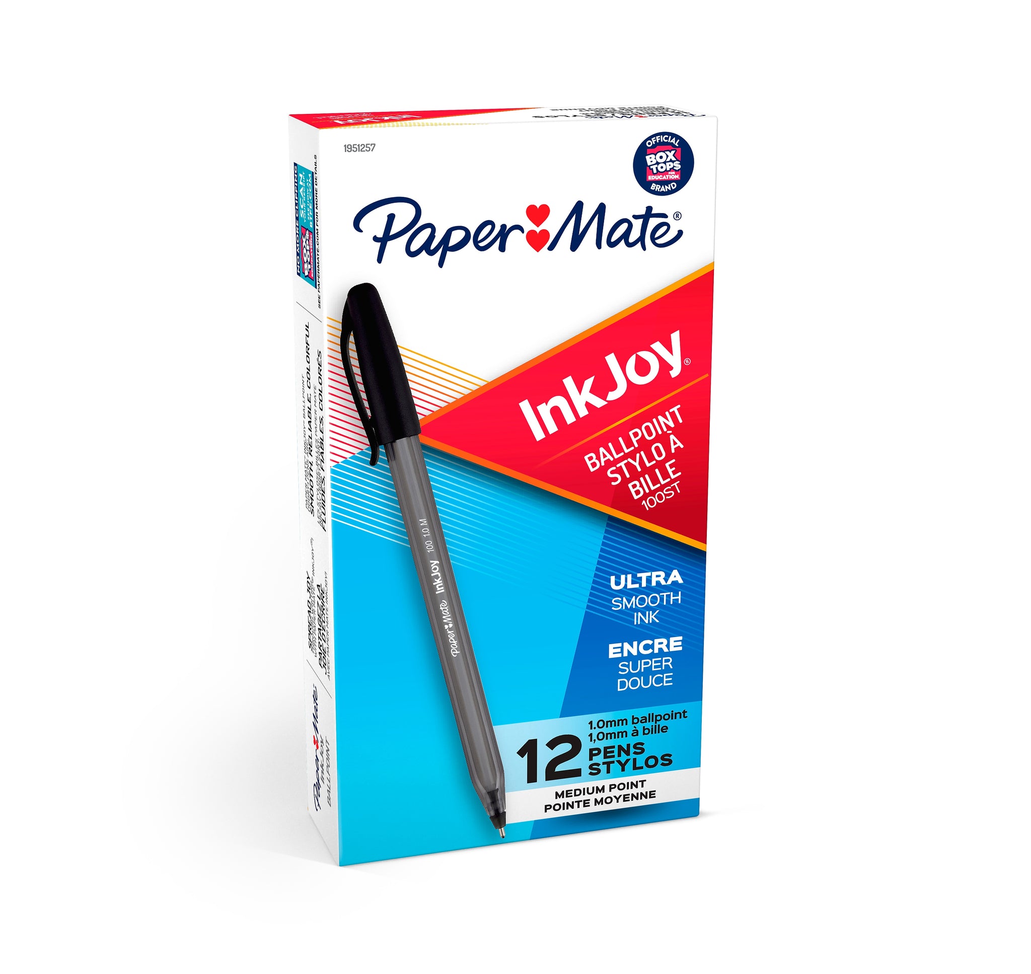 Paper Mate InkJoy 100ST Ballpoint Pen, Medium Point, Black Ink, Dozen