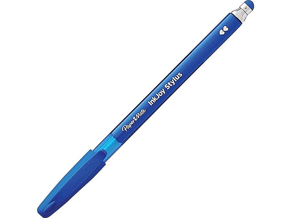 Paper Mate InkJoy 2 in 1 Stylus Ballpoint Pen, Medium Point, Blue Ink, Dozen