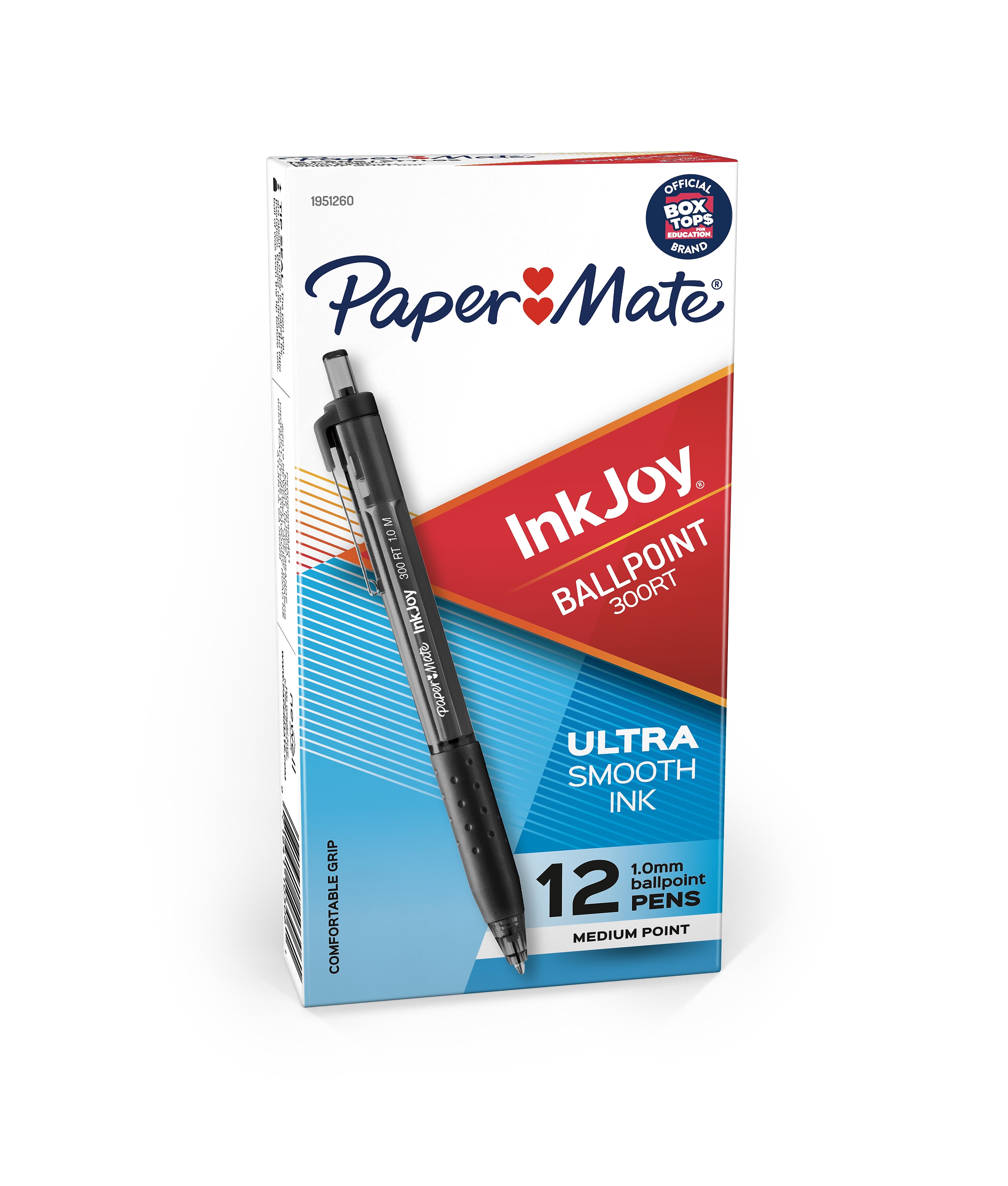 Paper Mate InkJoy 300 RT Retractable Ballpoint Pen, Medium Point, Black Ink, Dozen