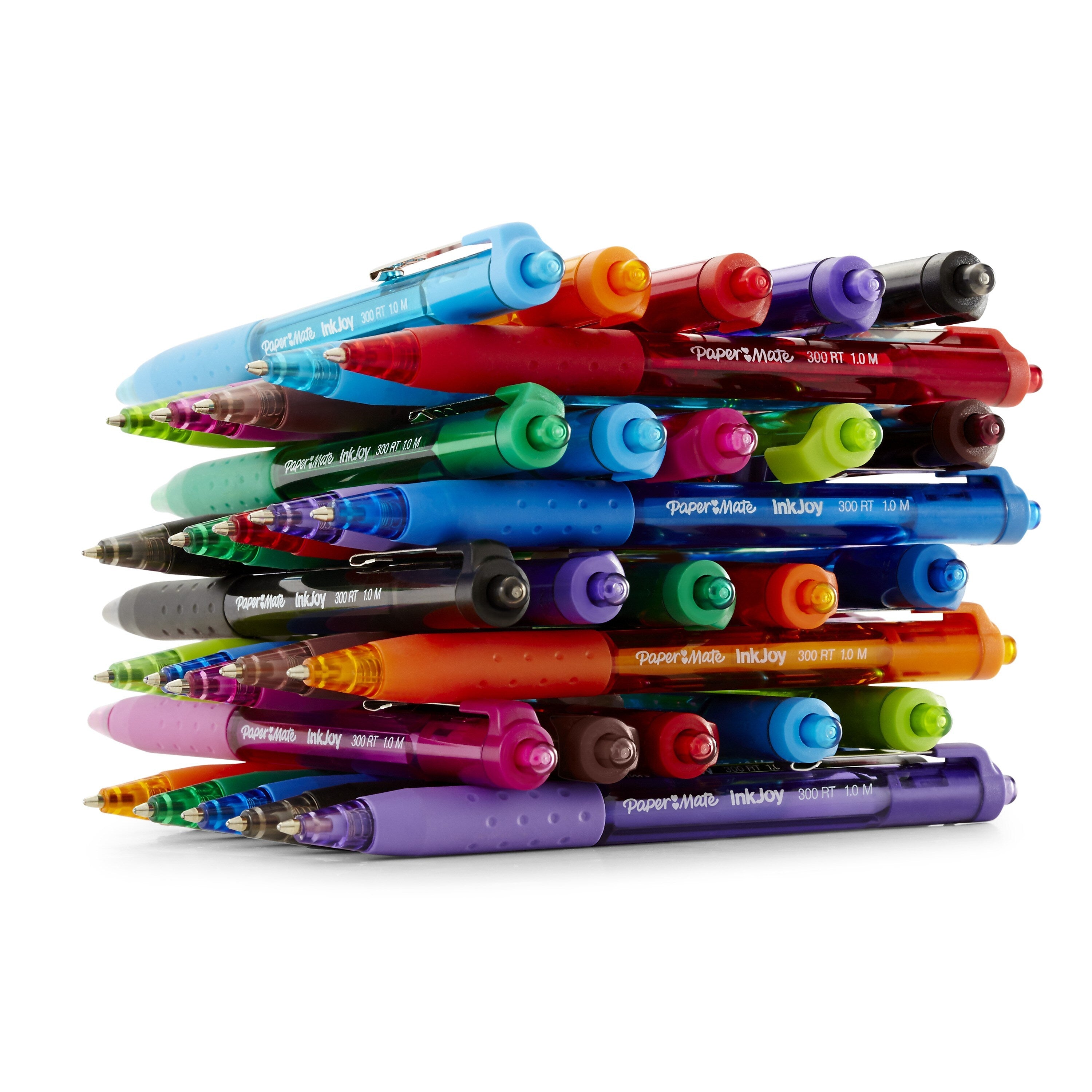 Paper Mate InkJoy 300 RT Retractable Ballpoint Pen, Medium Point, Red Ink, Dozen