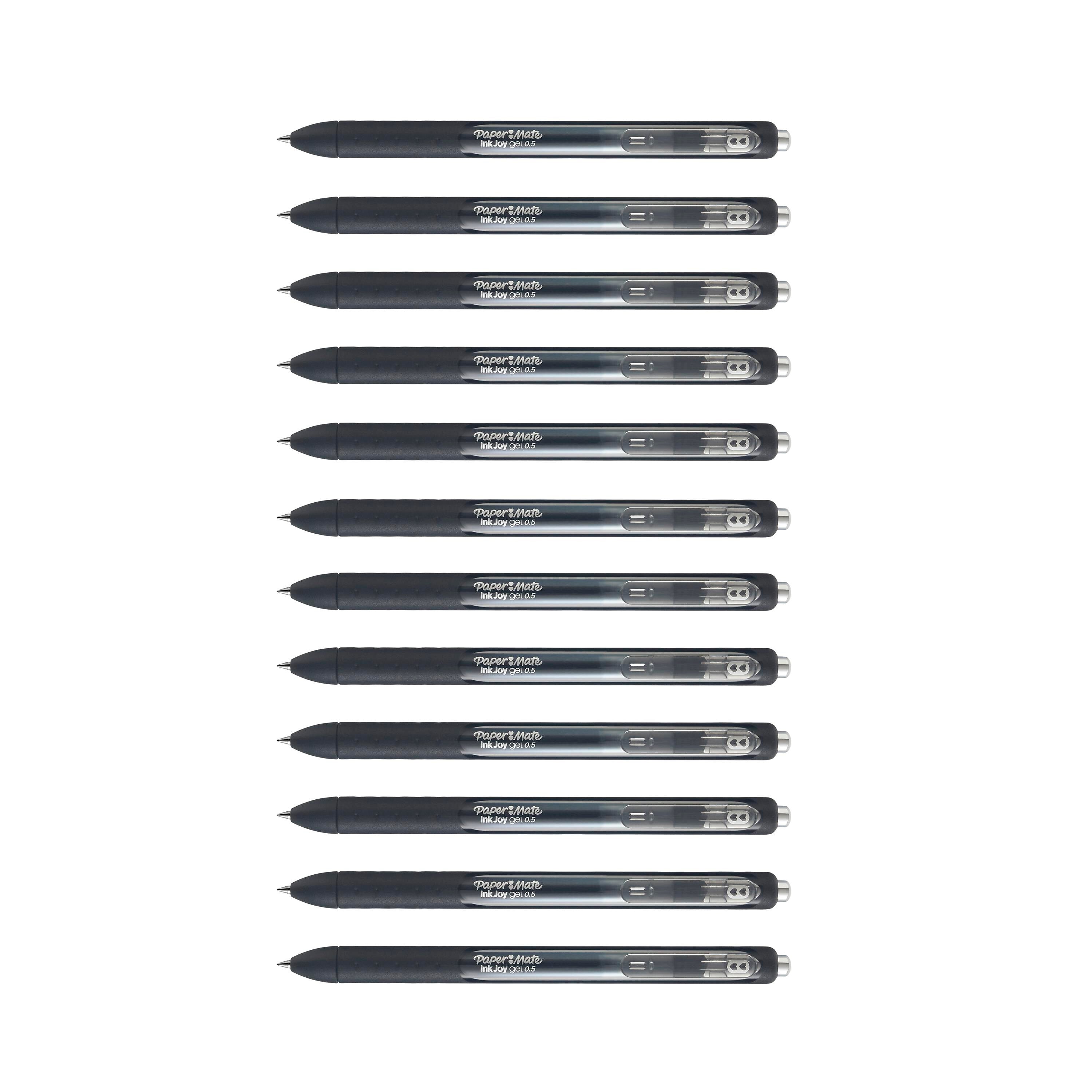 Paper Mate InkJoy Retractable Gel Pen, Fine Point, Black Ink, Dozen
