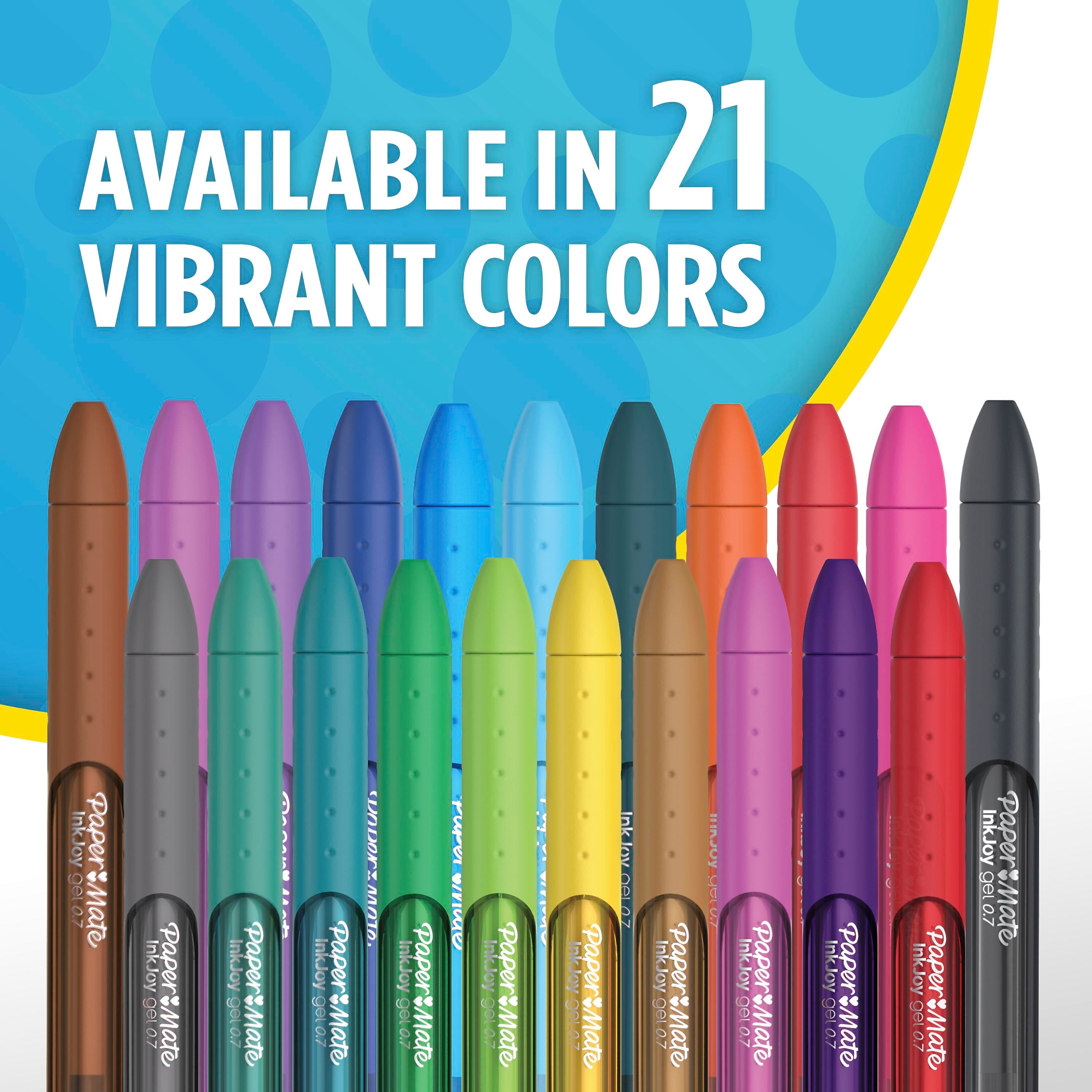 Paper Mate InkJoy Retractable Gel Pen, Fine Point, Blue Ink, Dozen