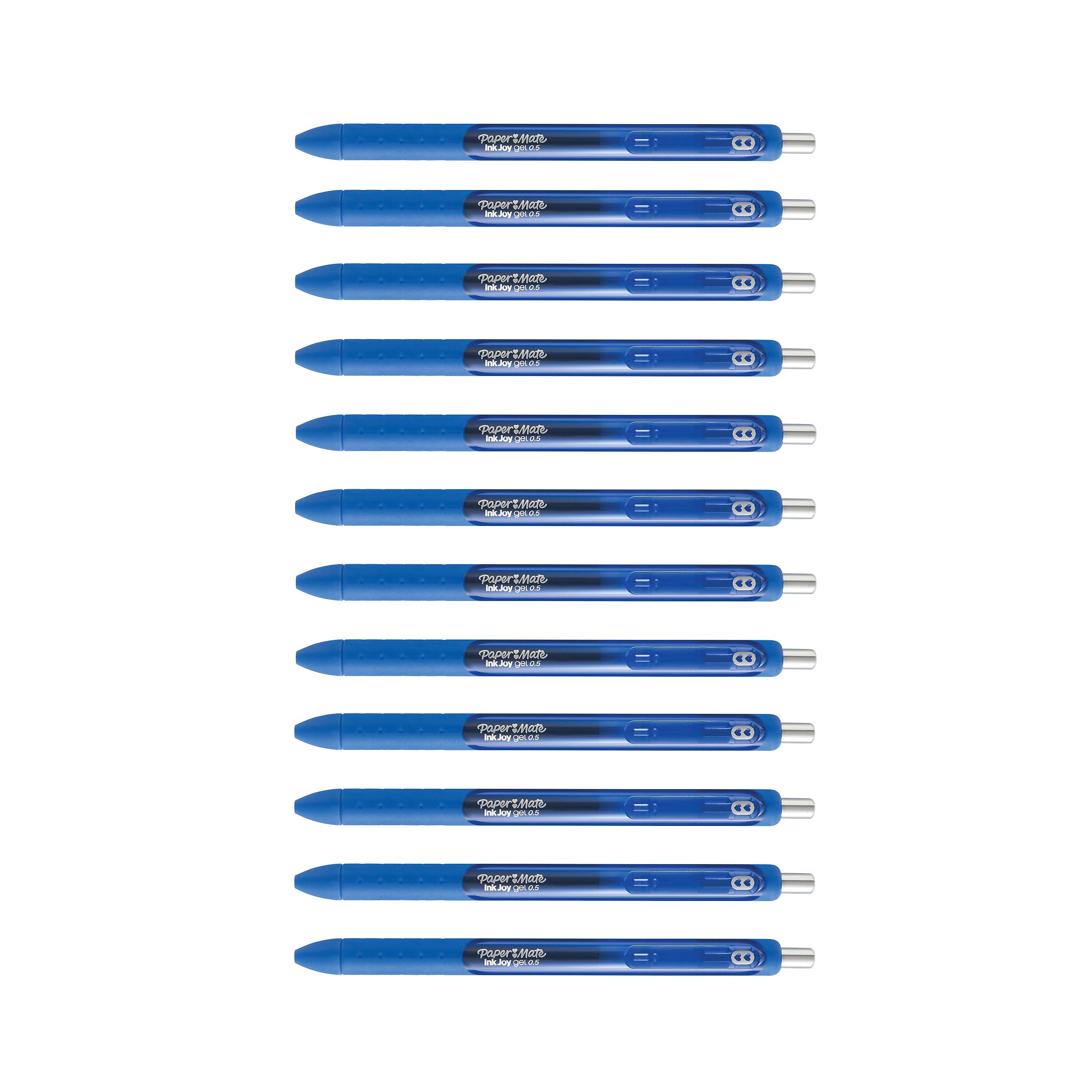 Paper Mate InkJoy Retractable Gel Pen, Fine Point, Blue Ink, Dozen