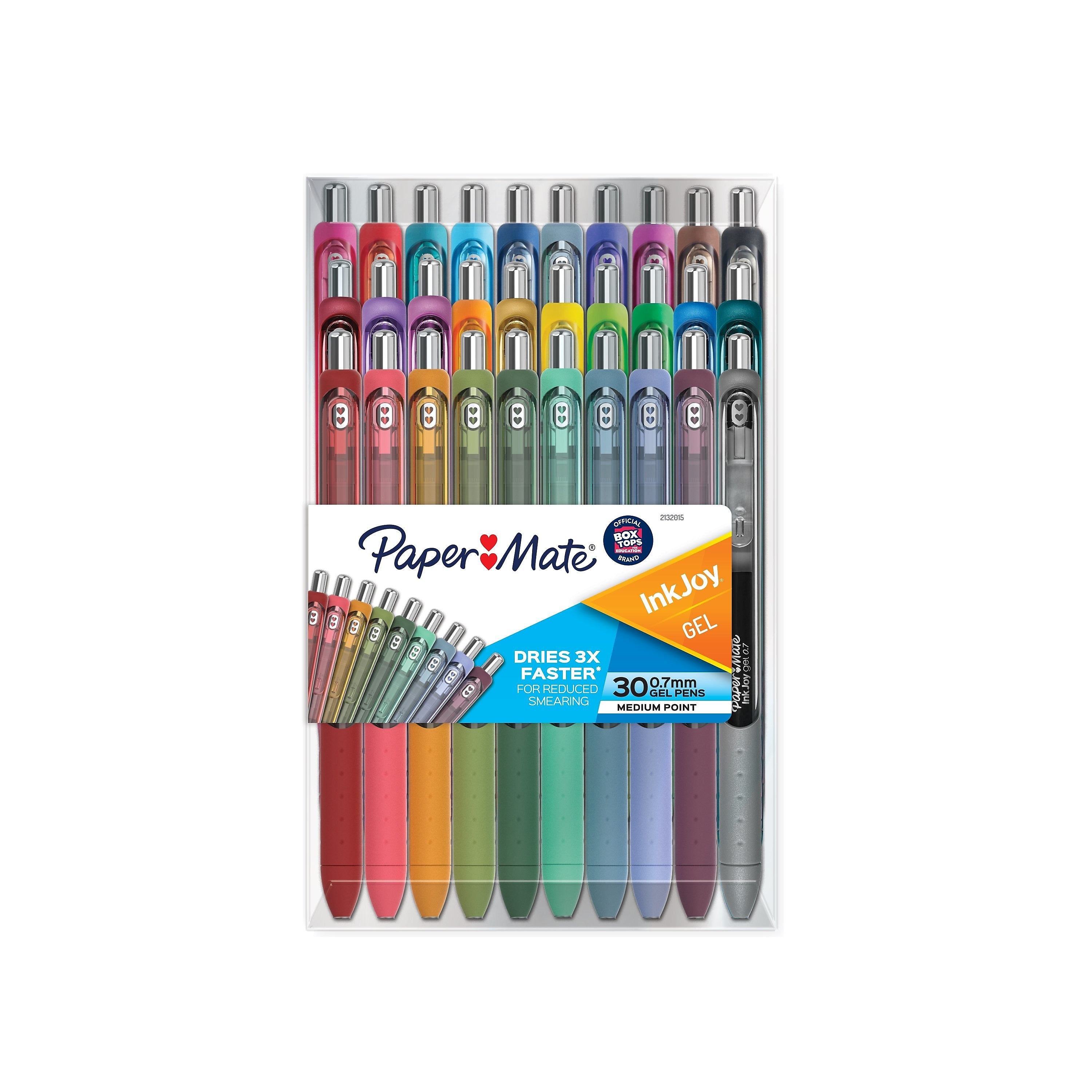 Paper Mate InkJoy Retractable Gel Pen, Medium Point, 0.7mm, Assorted Ink, 30/Pack