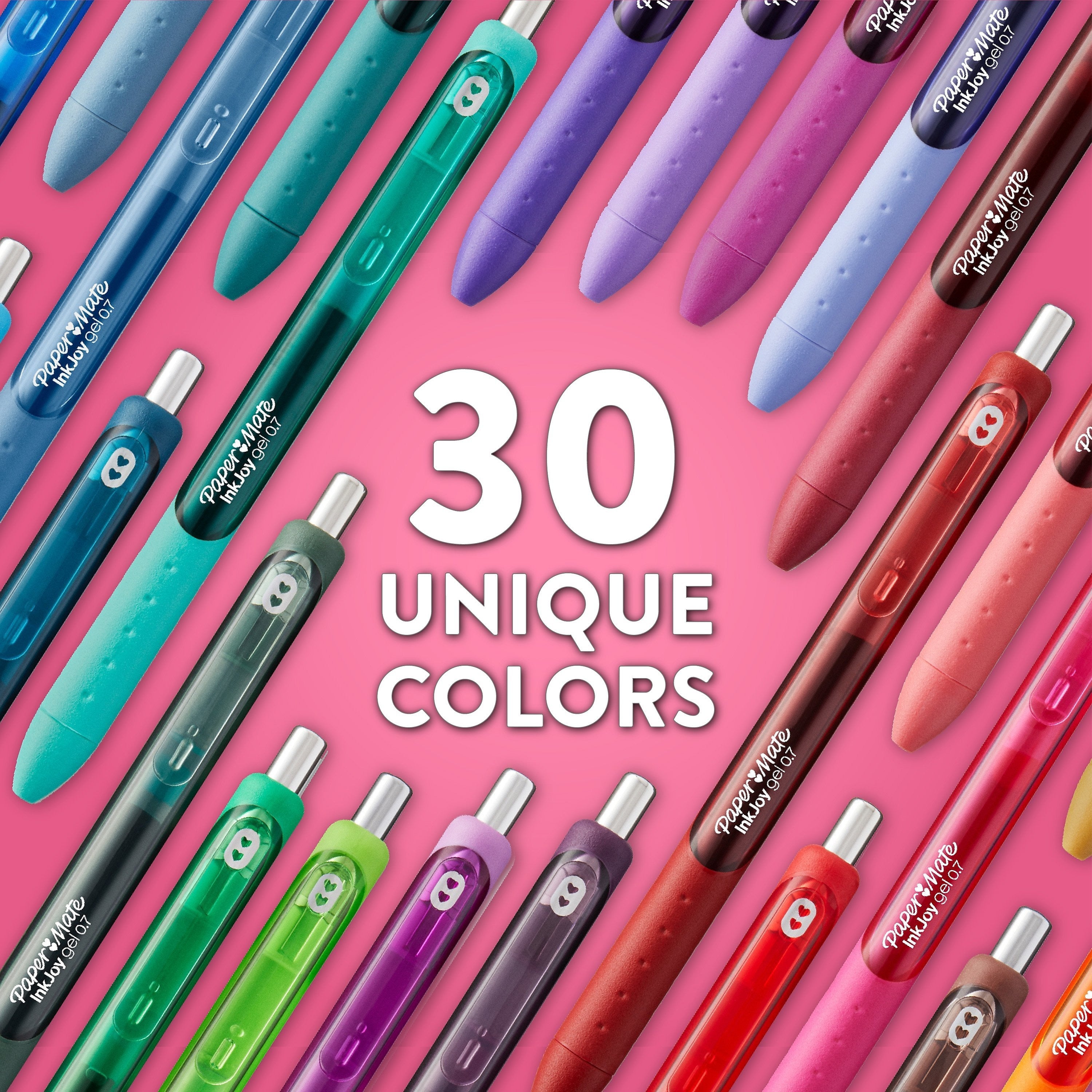 Paper Mate InkJoy Retractable Gel Pen, Medium Point, 0.7mm, Assorted Ink, 30/Pack