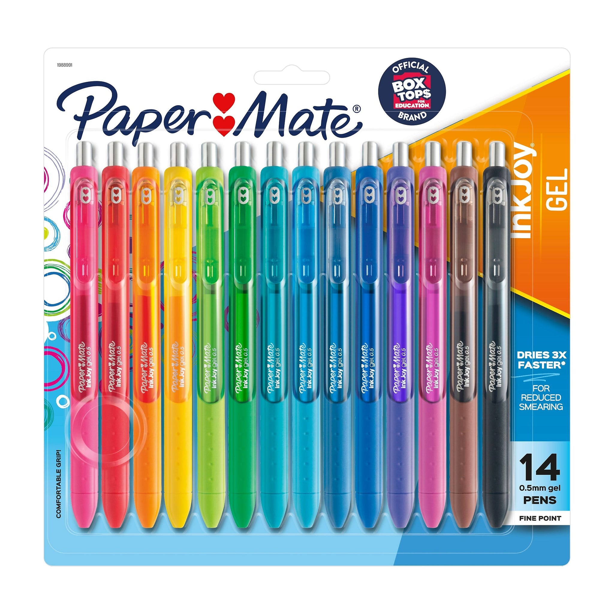 Paper Mate InkJoy Retractable Gel Pens, Fine Point, Assorted Ink, 14/Pack