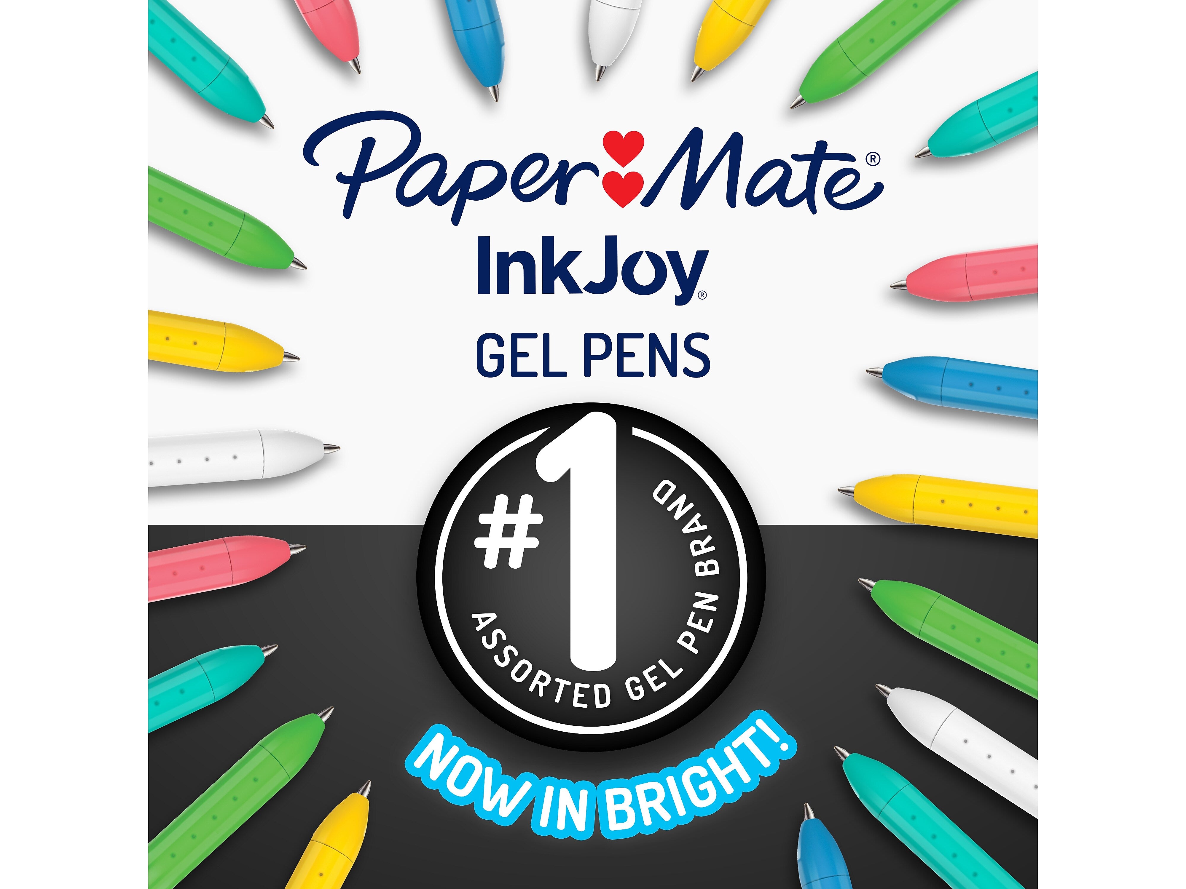 Paper Mate InkJoy Retractable Gel Pens, Medium Point, 0.7mm, Assorted Inks, 6/Pack