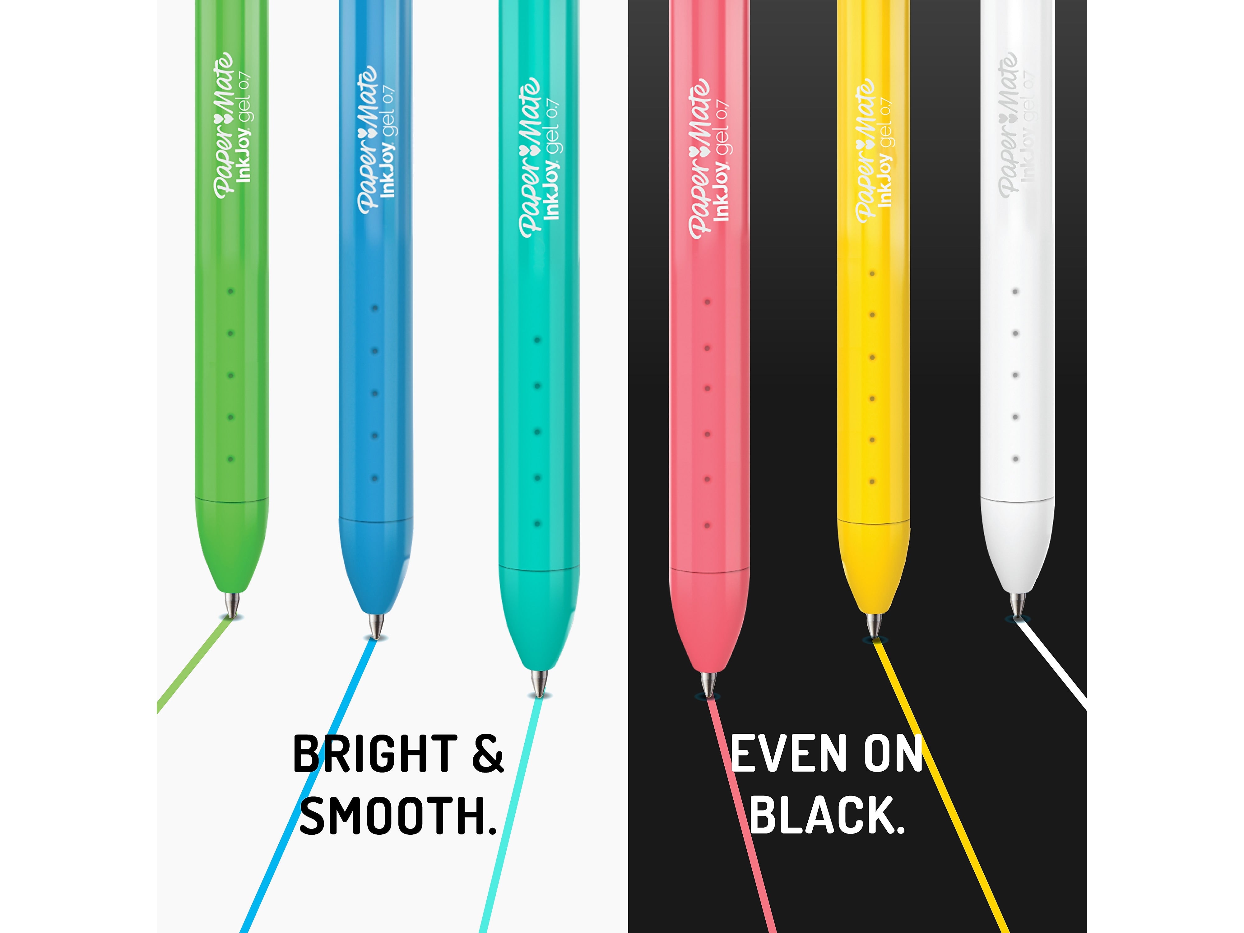 Paper Mate InkJoy Retractable Gel Pens, Medium Point, 0.7mm, Assorted Inks, 6/Pack