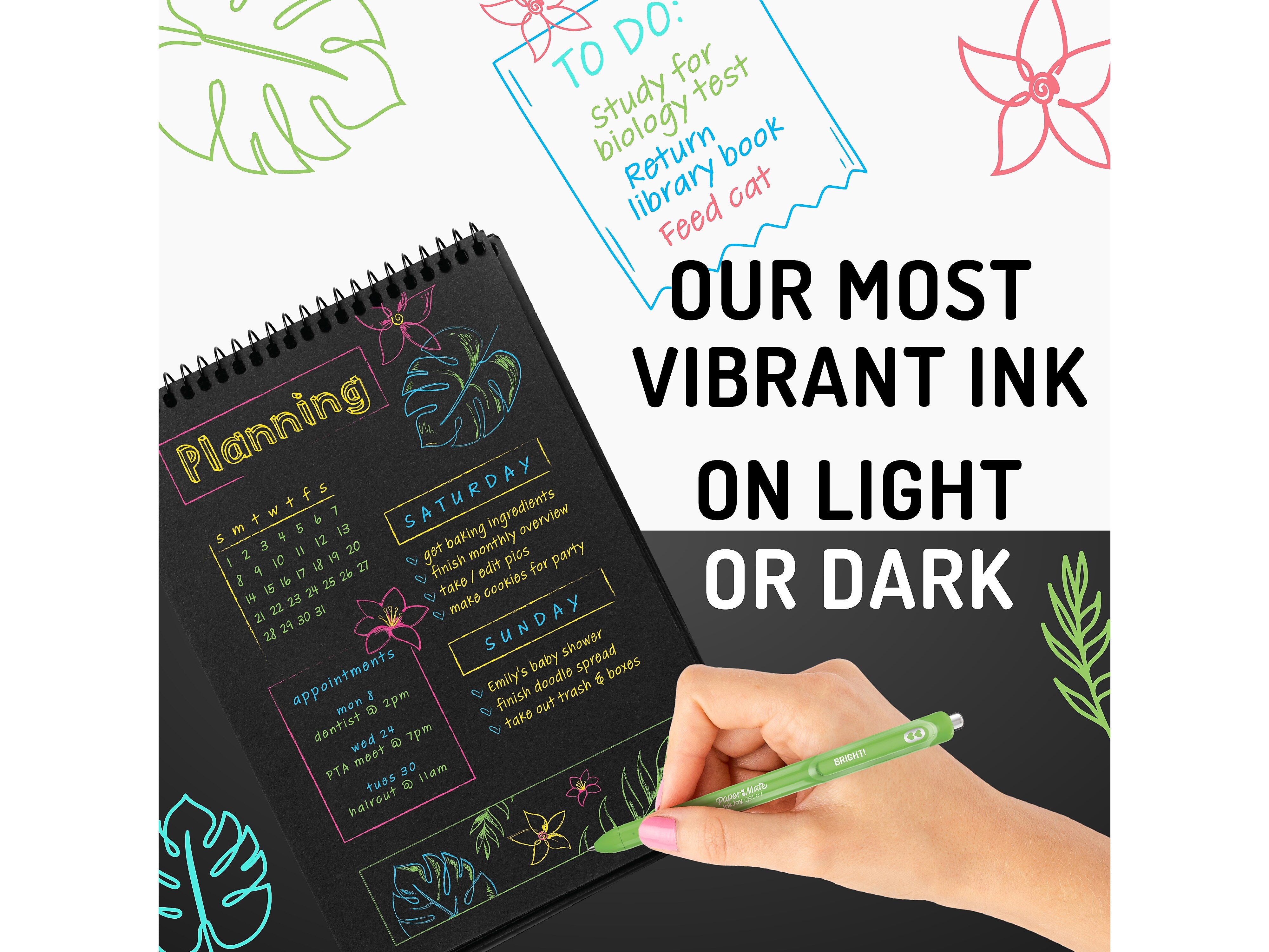 Paper Mate InkJoy Retractable Gel Pens, Medium Point, 0.7mm, Assorted Inks, 6/Pack