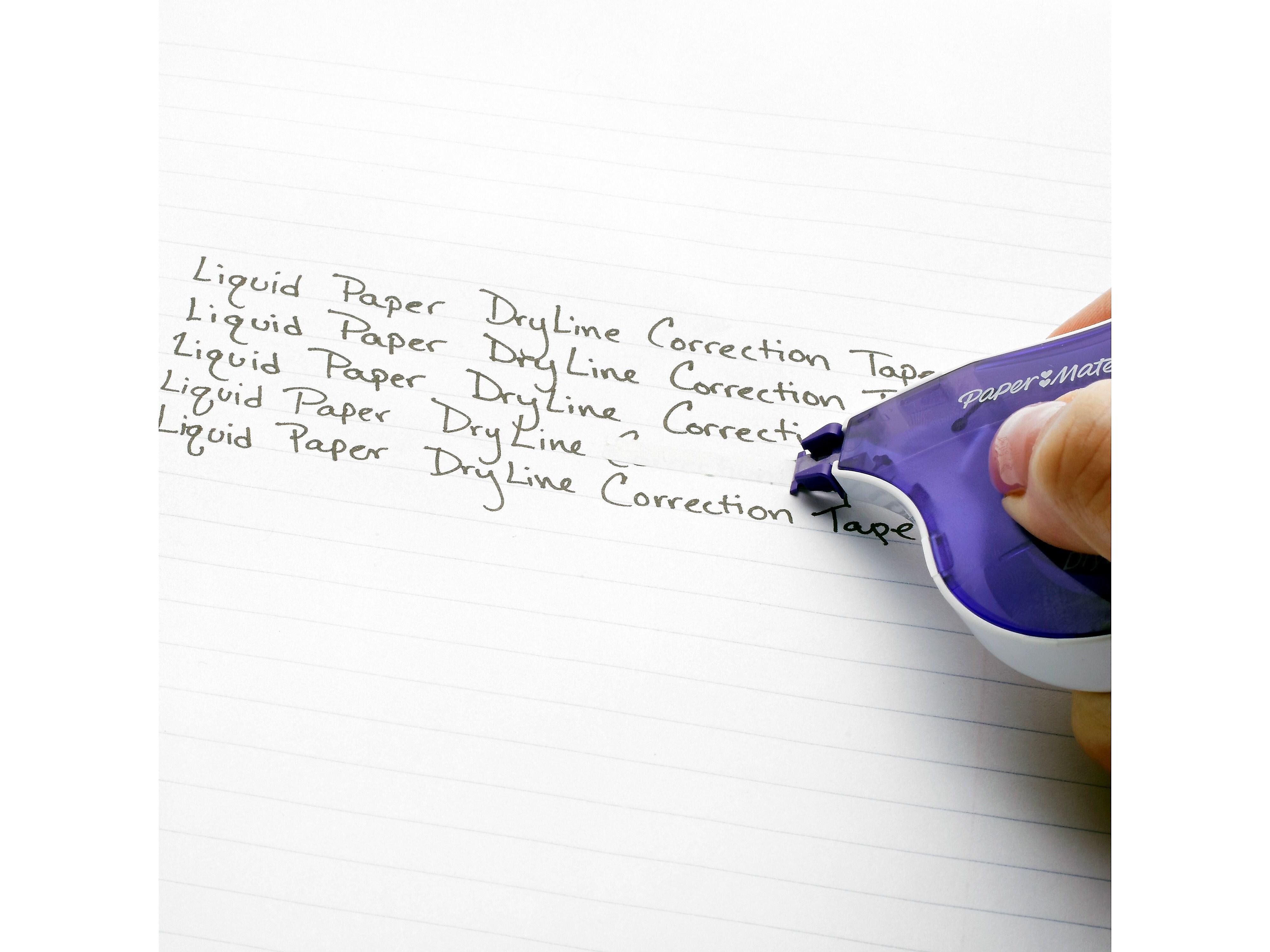 Paper Mate Mate Liquid Paper DryLine Correction Tape, White, 2/Pack