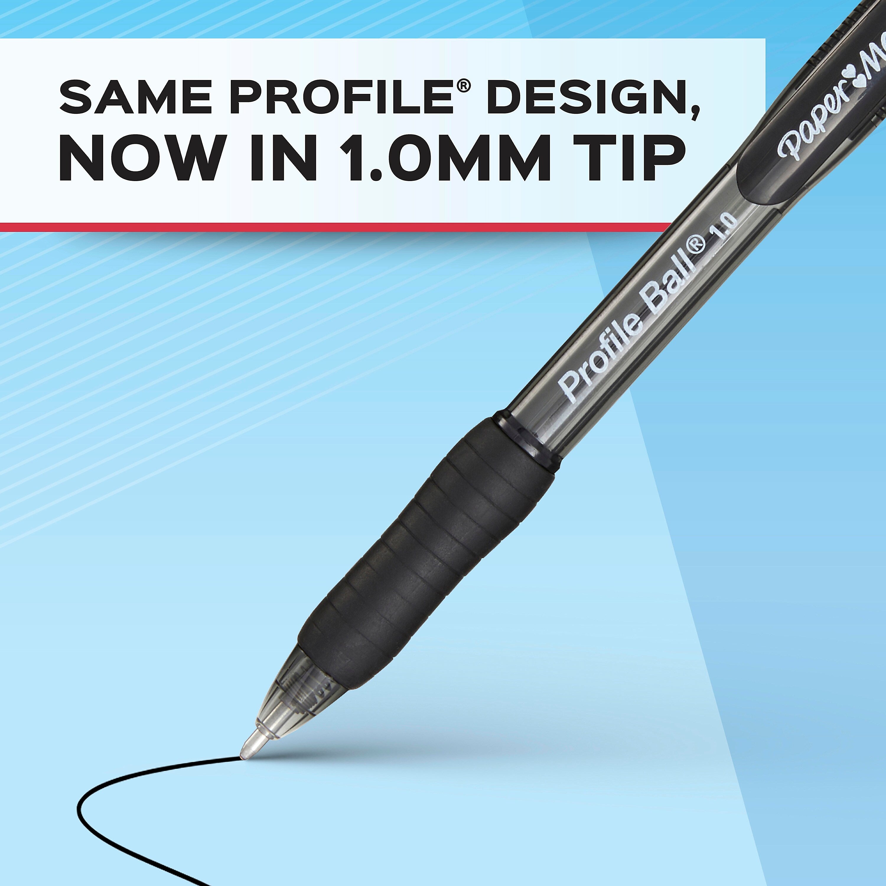 Paper Mate Profile Ballpoint Pen, Medium Point, Black Ink, 4 Pack