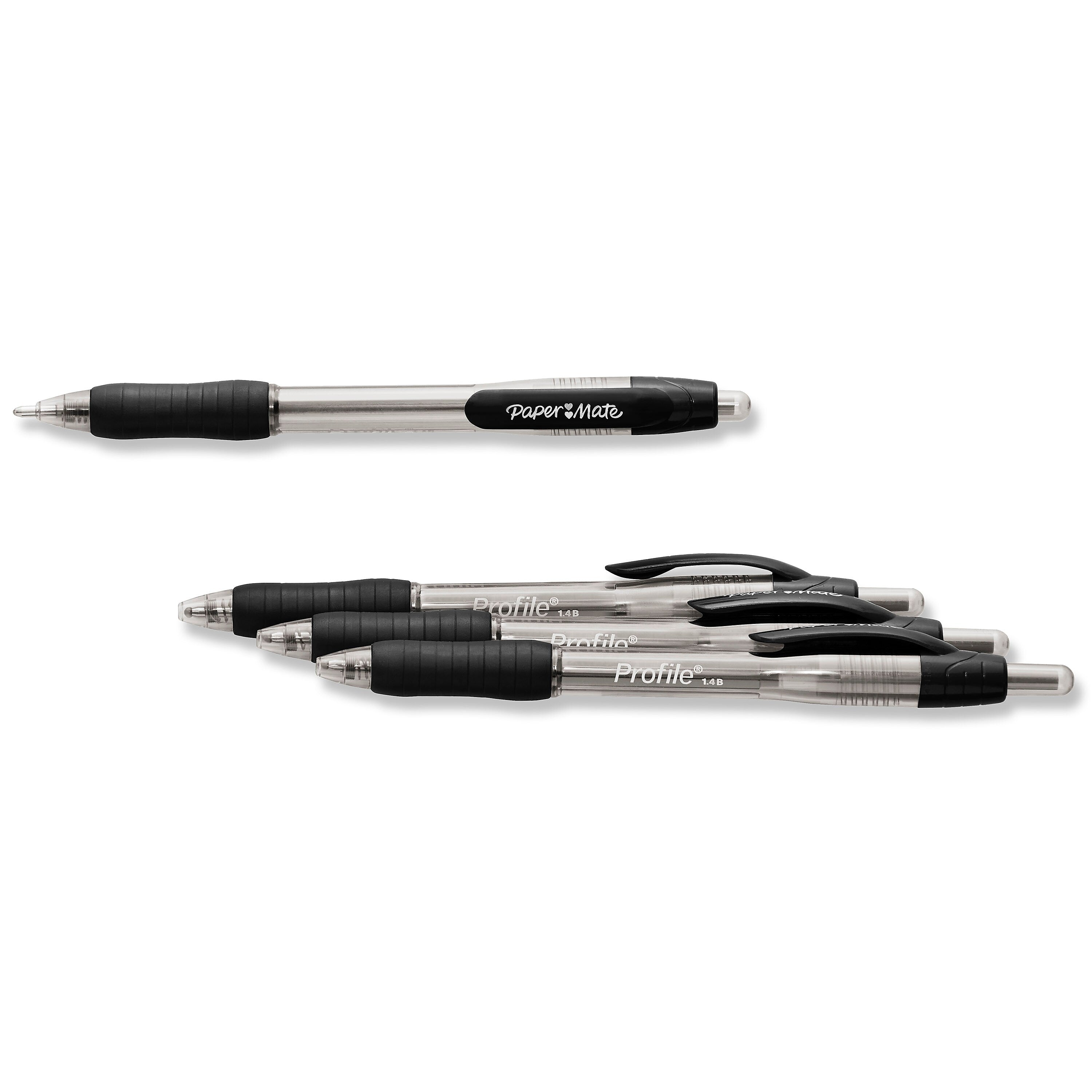 Paper Mate Profile Retractable Ballpoint Pen, Bold Point, Black Ink, 36/Pack
