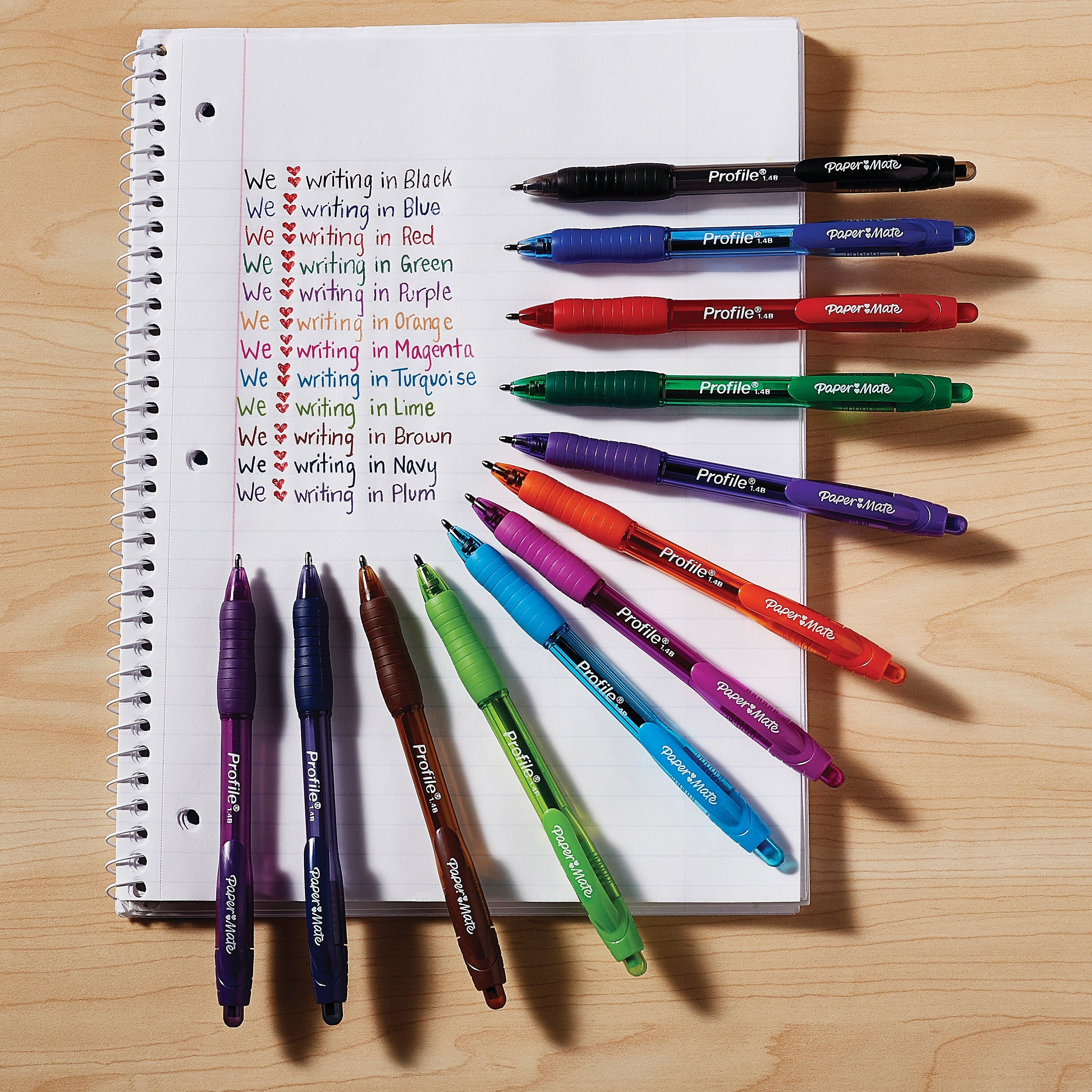 Paper Mate Profile Retractable Ballpoint Pen, Bold Point, Blue Ink, 4/Pack