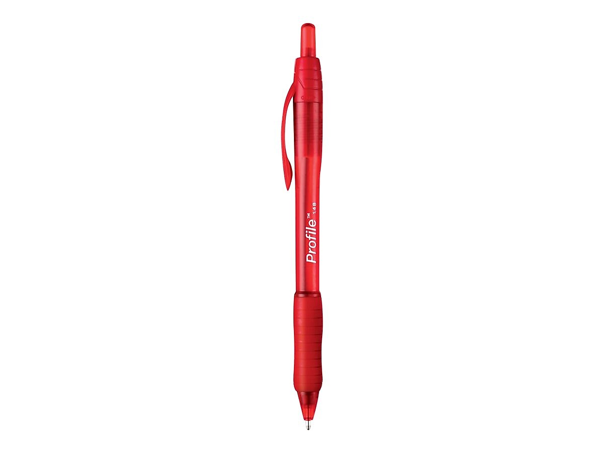Paper Mate Profile Retractable Ballpoint Pen, Bold Point, Red Ink, Dozen