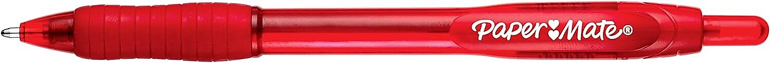 Paper Mate Profile Retractable Ballpoint Pen, Bold Point, Red Ink, Dozen