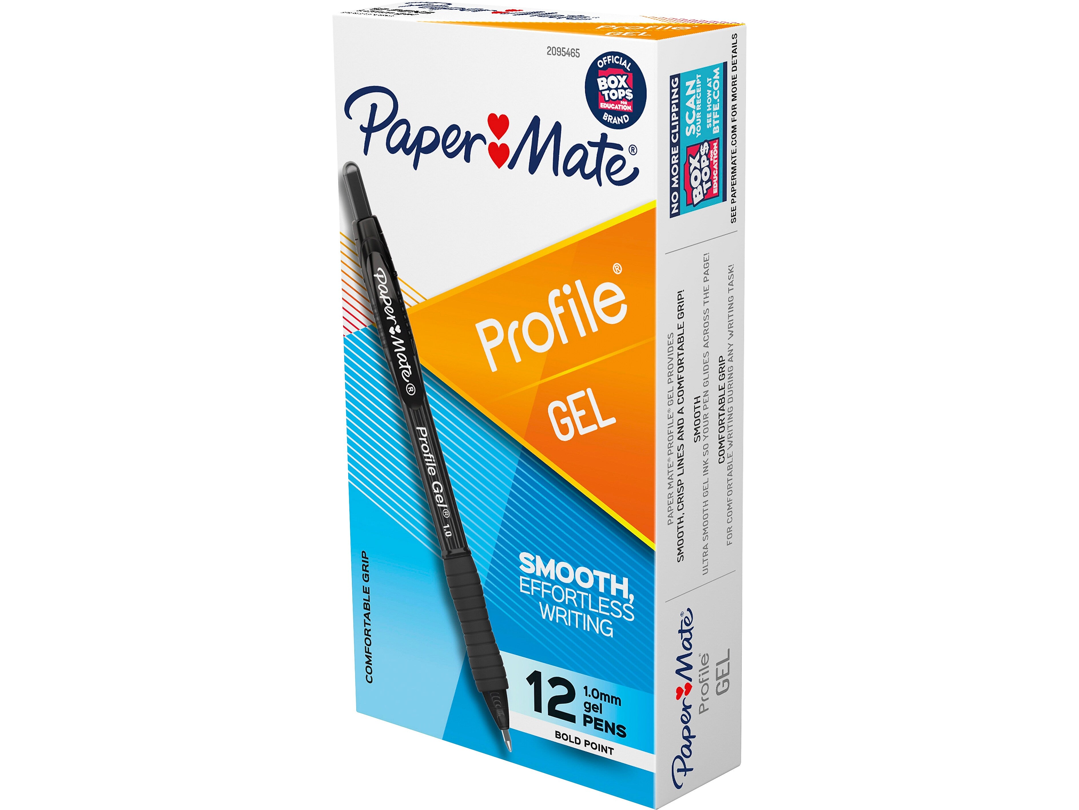 Paper Mate Profile Retractable Gel Pen, Bold Point, Black Ink, Dozen