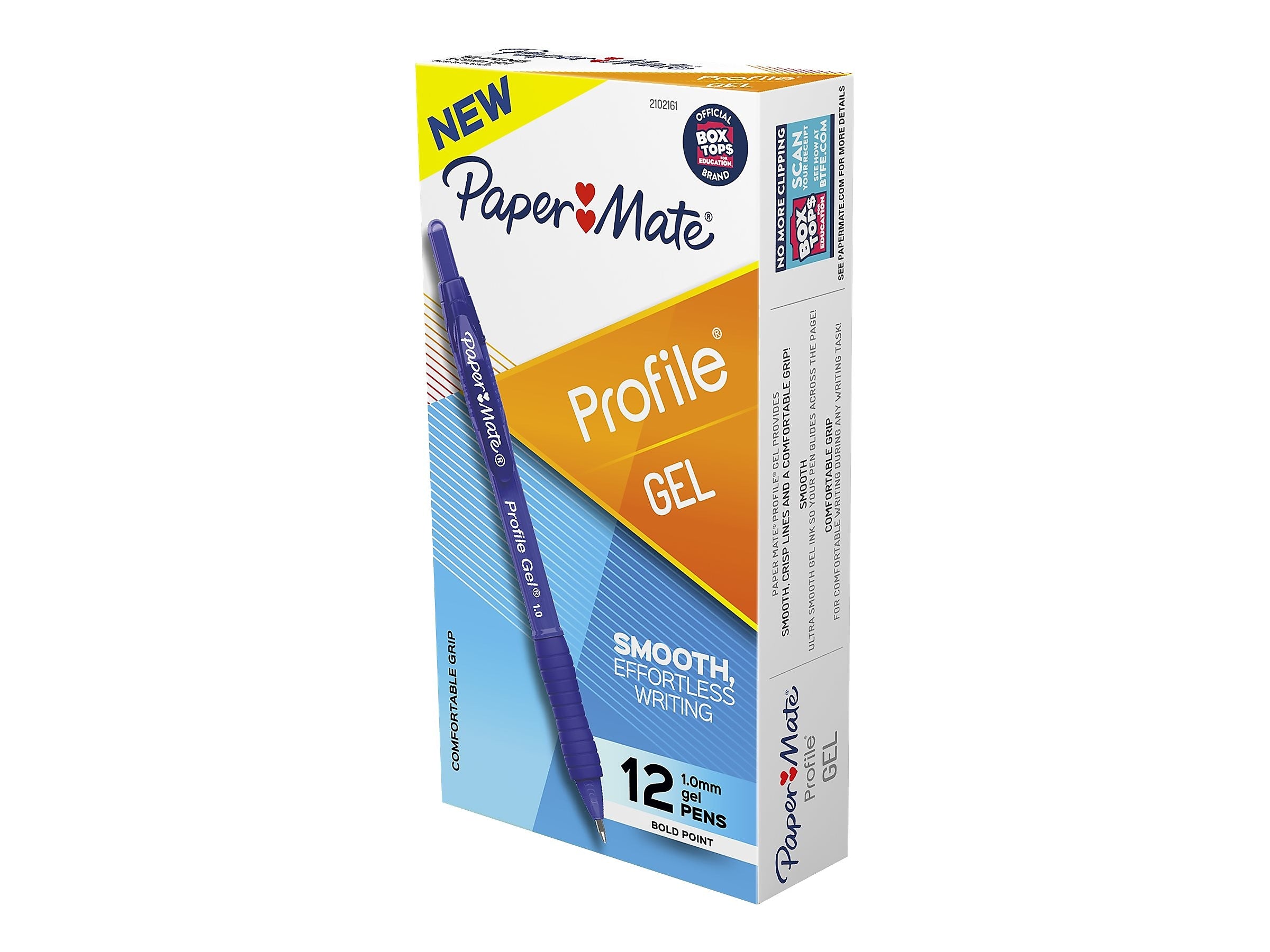 Paper Mate Profile Retractable Gel Pen, Bold Point, Blue Ink, Dozen