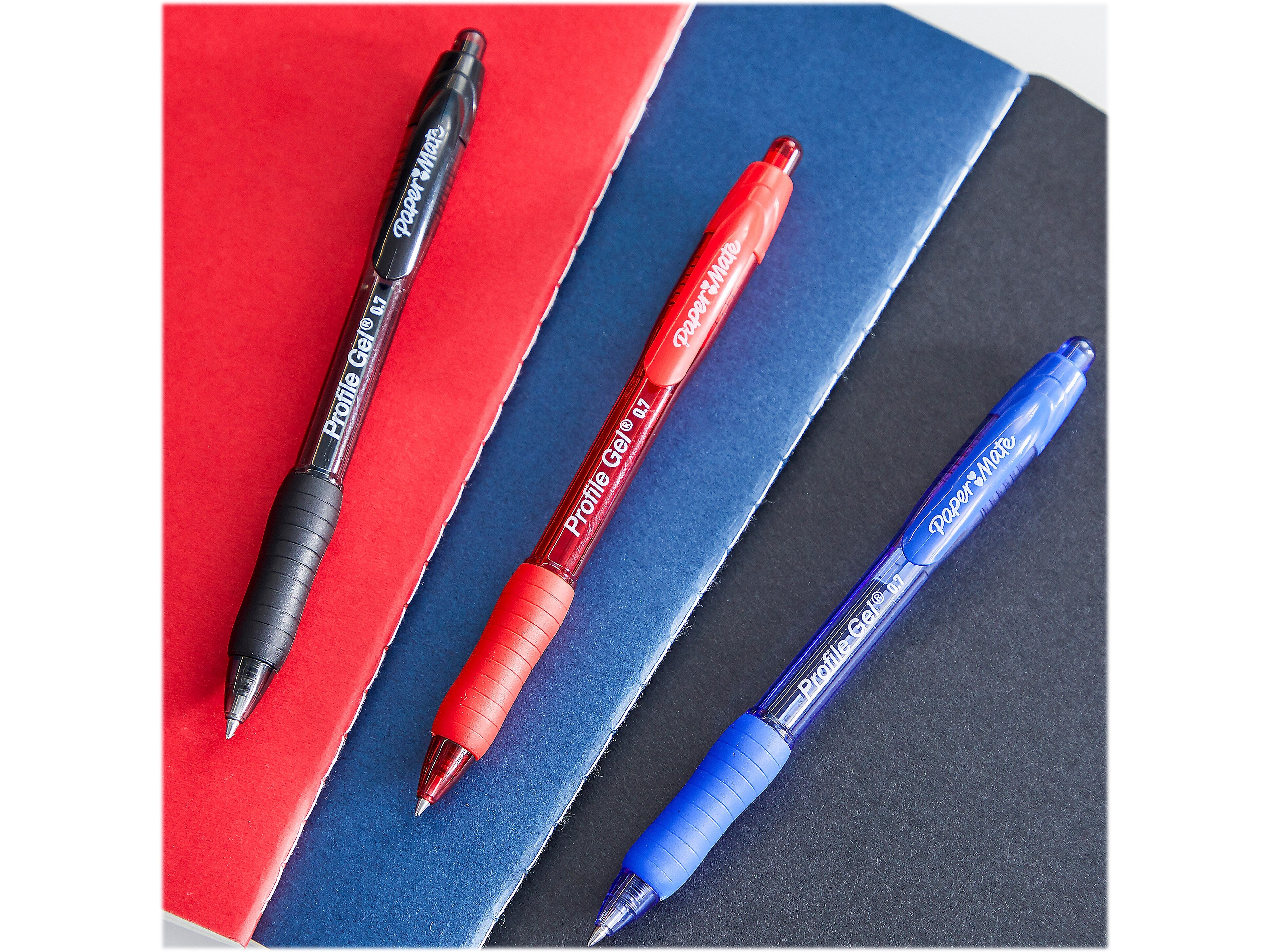 Paper Mate Profile Retractable Gel Pen, Bold Point, Blue Ink, Dozen