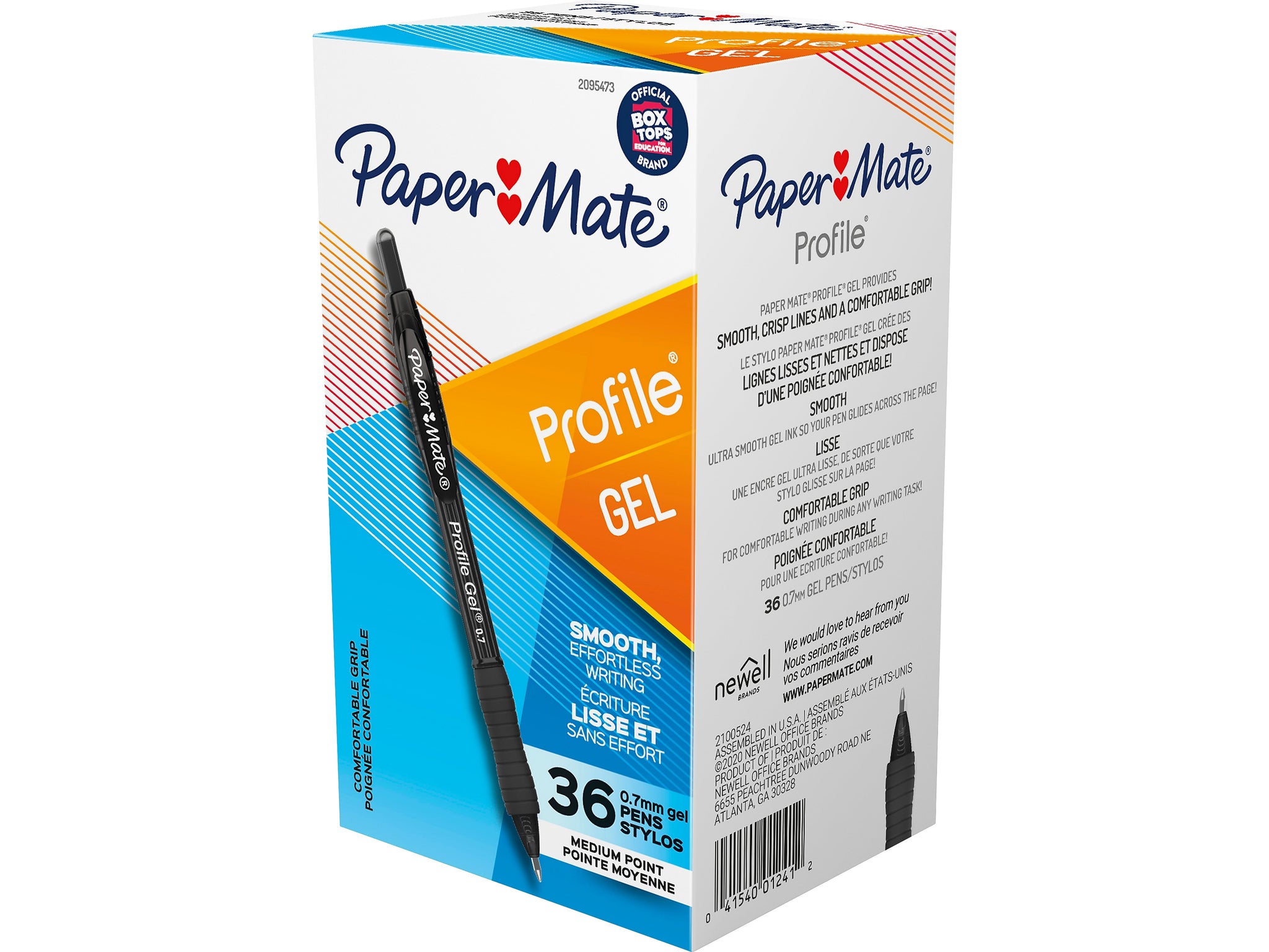 Paper Mate Profile Retractable Gel Pen, Medium Point, Black Ink, 36/Pack