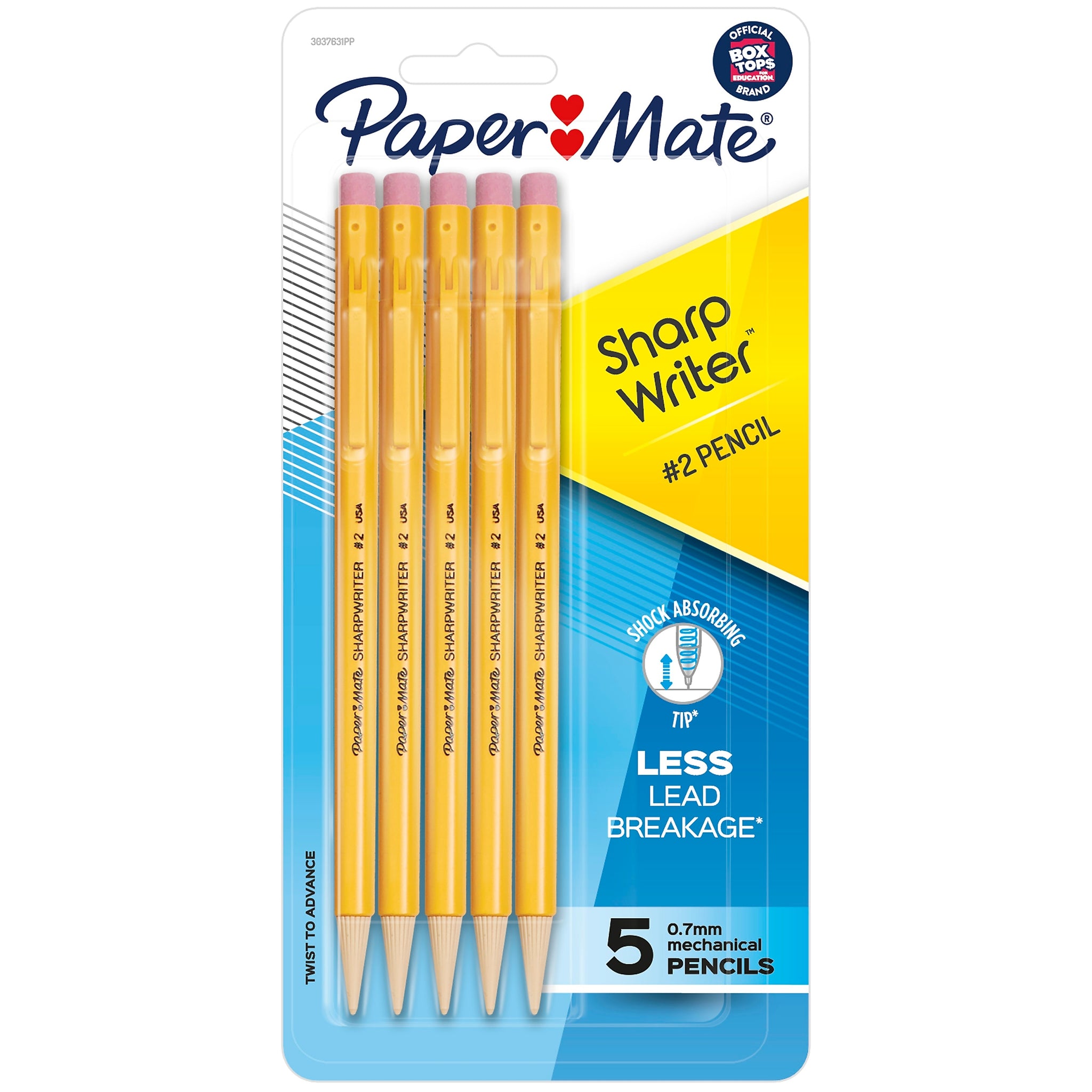 Paper Mate SharpWriter Mechanical Pencil, 0.7mm, #2 Medium Lead, 5/Pack