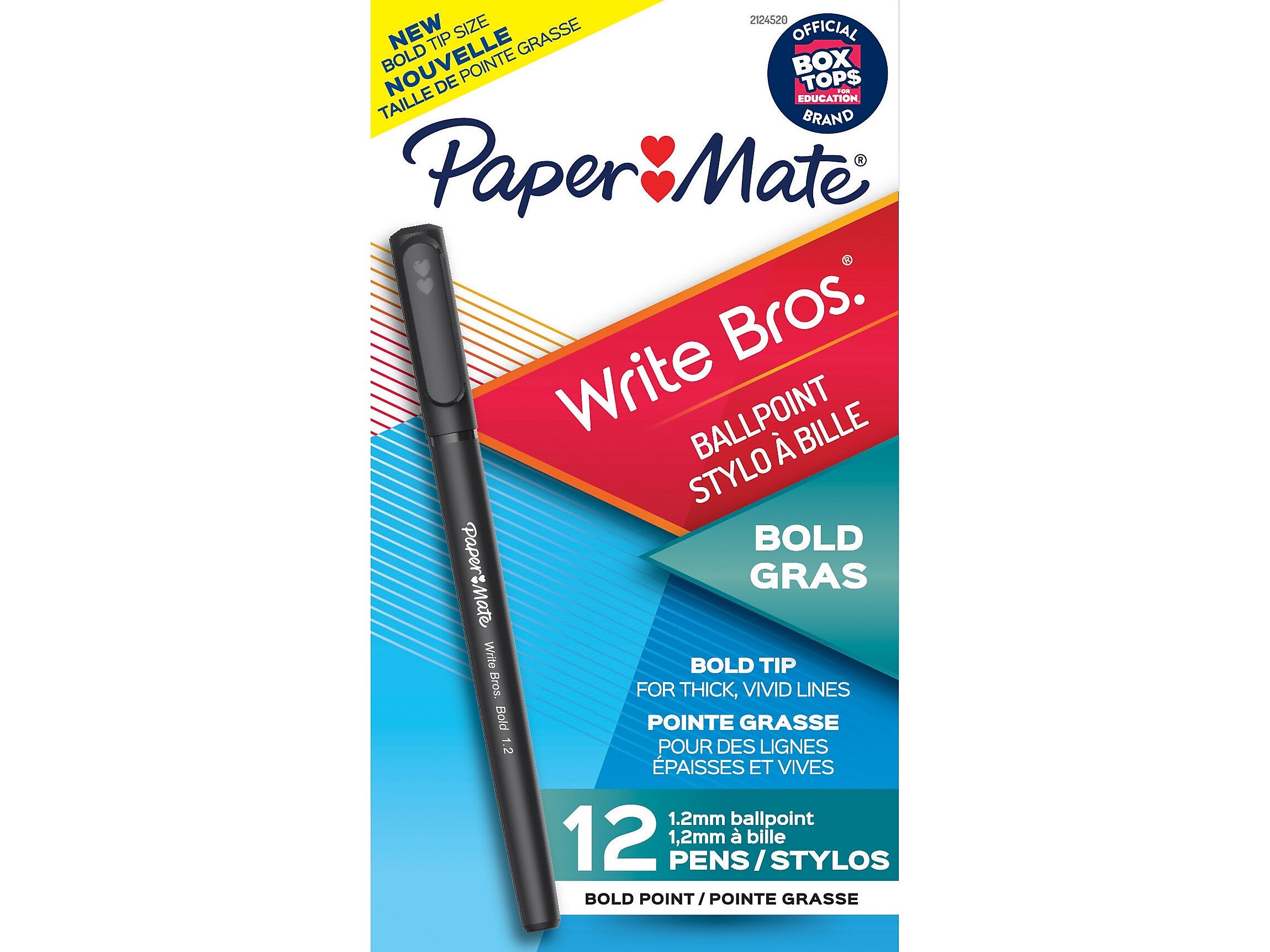 Paper Mate Write Bros. Ballpoint Pen, Bold Point, Black Ink, Dozen