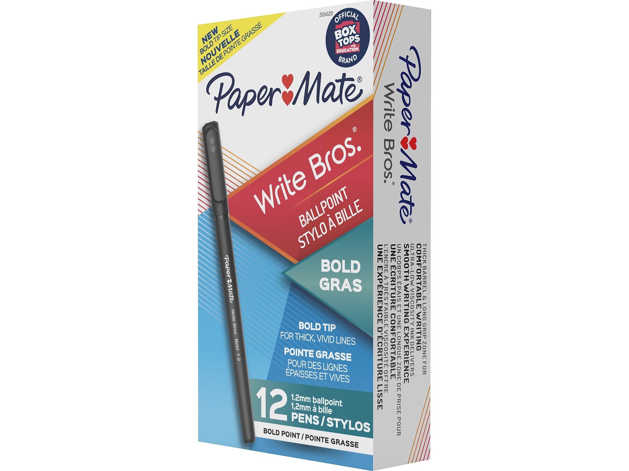 Paper Mate Write Bros. Ballpoint Pen, Bold Point, Black Ink, Dozen