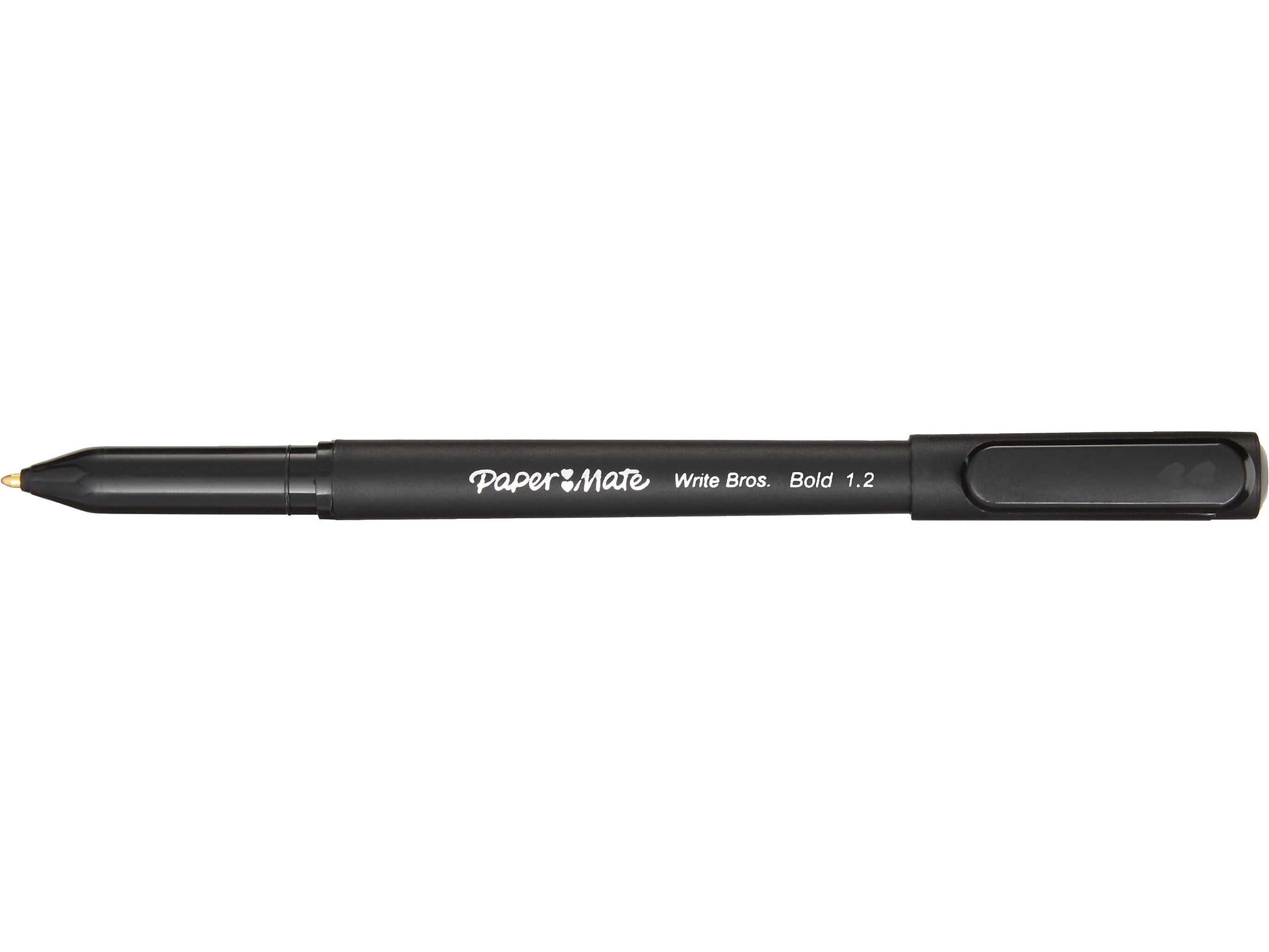 Paper Mate Write Bros. Ballpoint Pen, Bold Point, Black Ink, Dozen