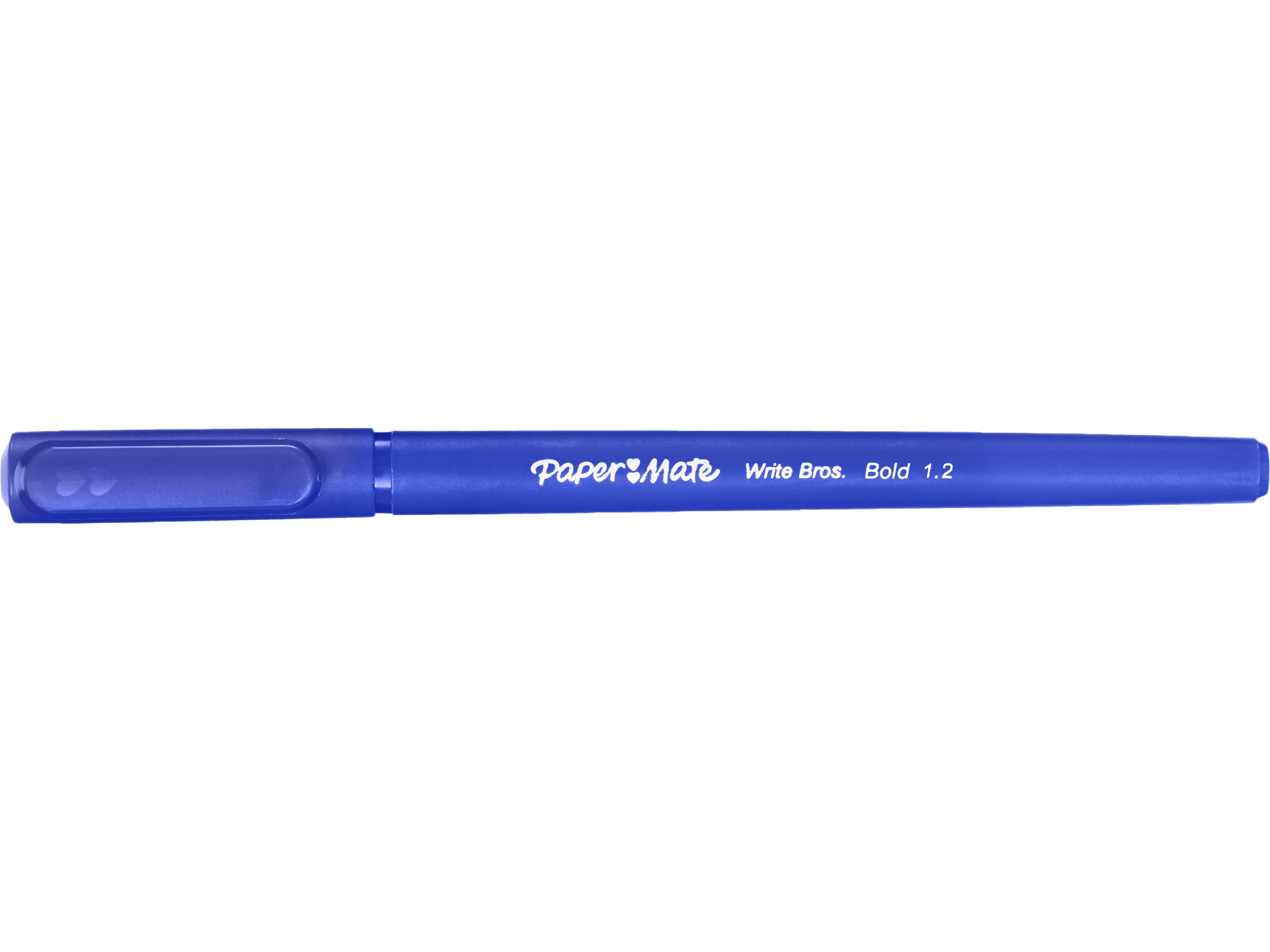 Paper Mate Write Bros. Ballpoint Pen, Bold Point, Blue Ink, Dozen