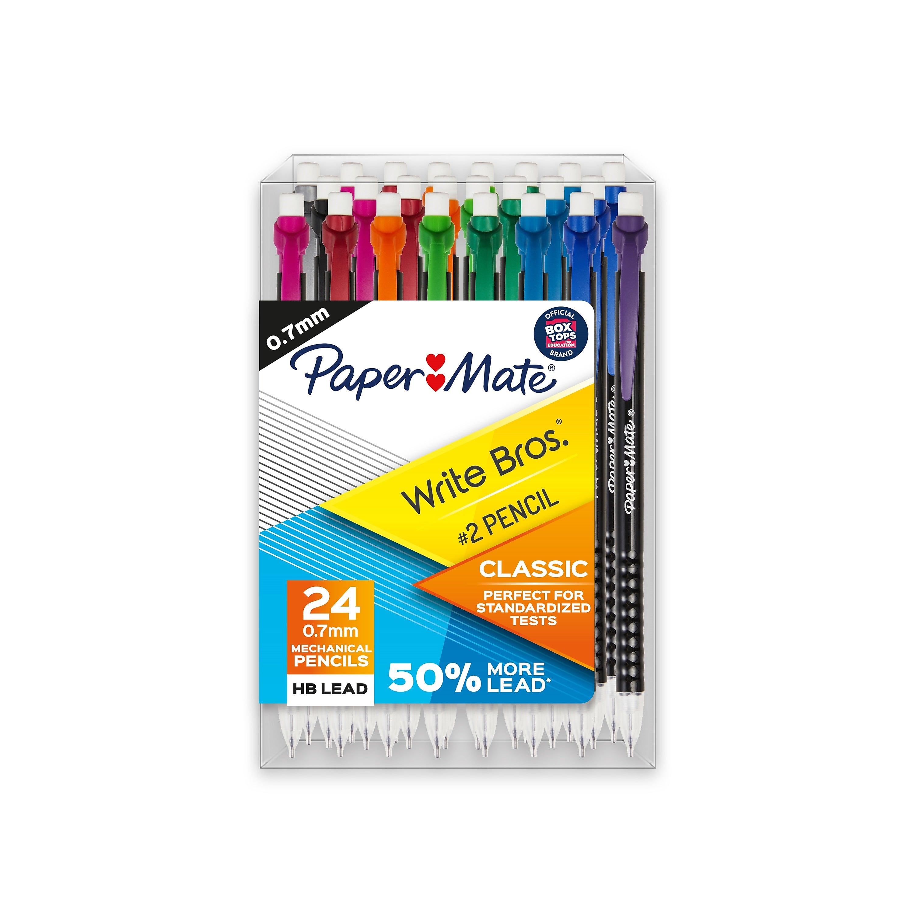 Paper Mate Write Bros. Classic Mechanical Pencil, 0.7mm, #2 Hard Lead, 2 Dozen