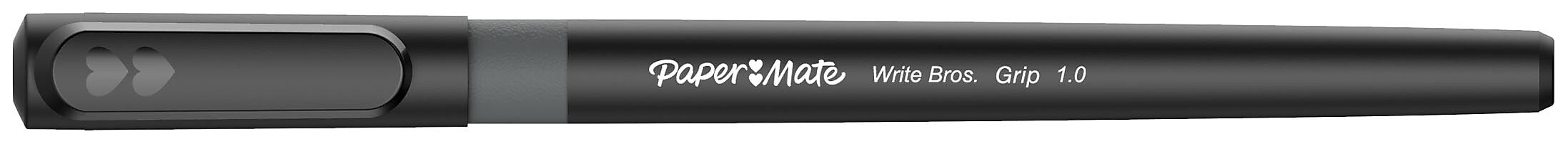 Paper Mate Write Bros. Grip Ballpoint Pen, Medium Point, Black Ink, Dozen