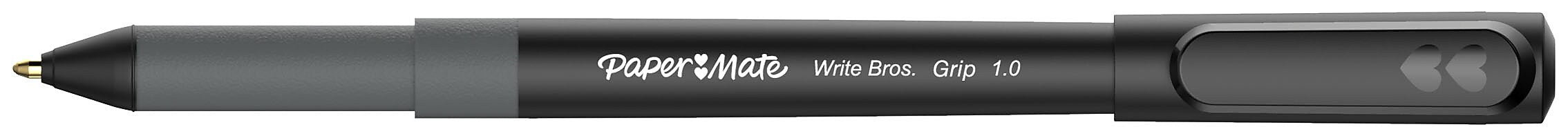 Paper Mate Write Bros. Grip Ballpoint Pen, Medium Point, Black Ink, Dozen