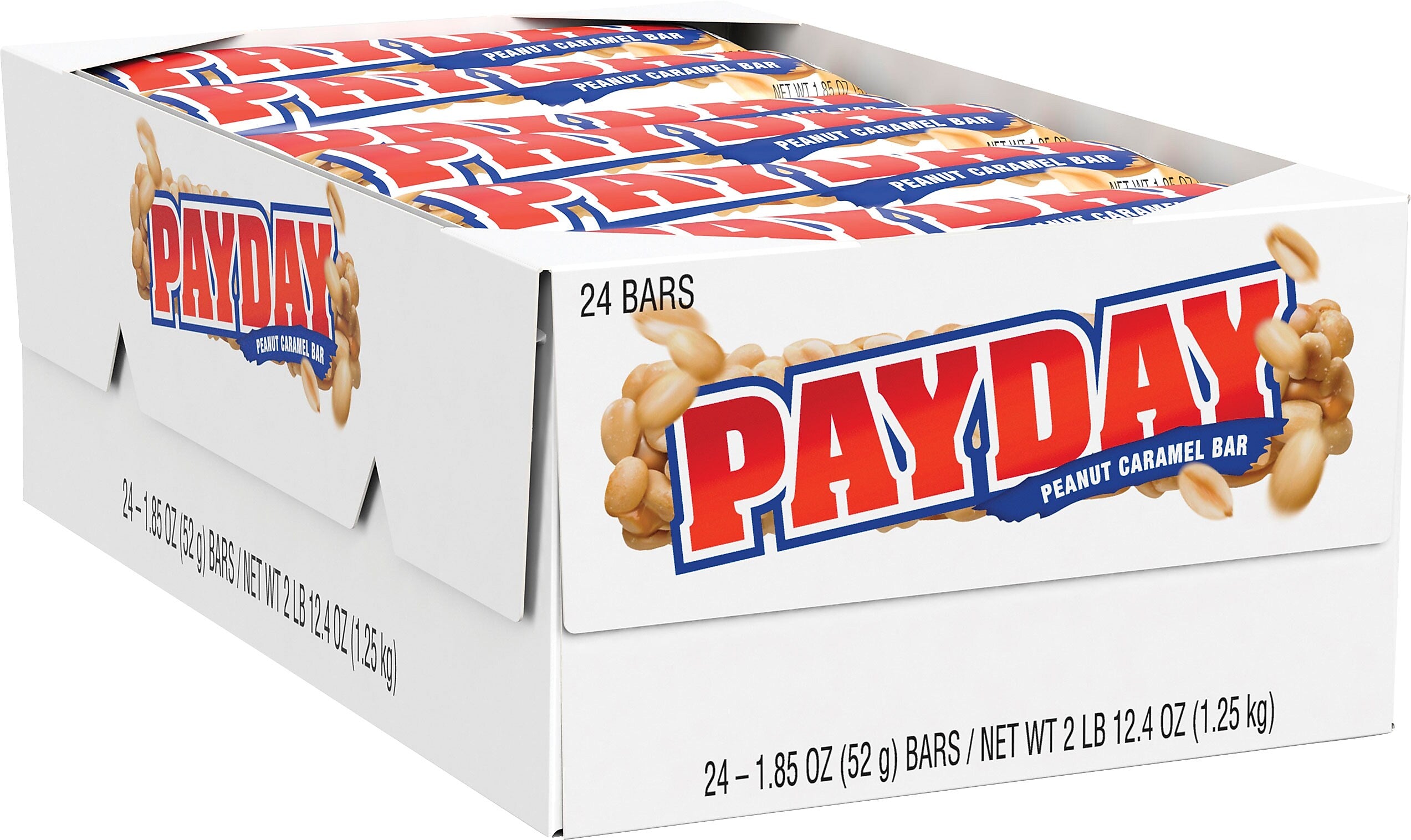 Payday Peanut Caramel Chewy Candy Bars, 1.85 oz, 24/Box