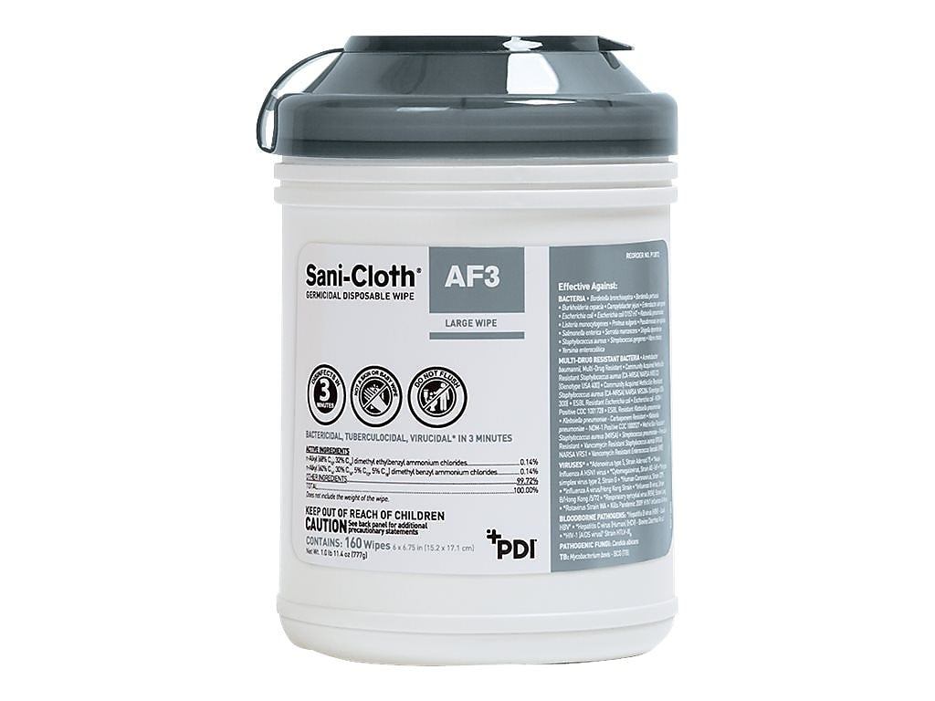 PDI Sani-Cloth AF3 Disinfecting Wipes, 160 Wipes/Container, 160/Pack