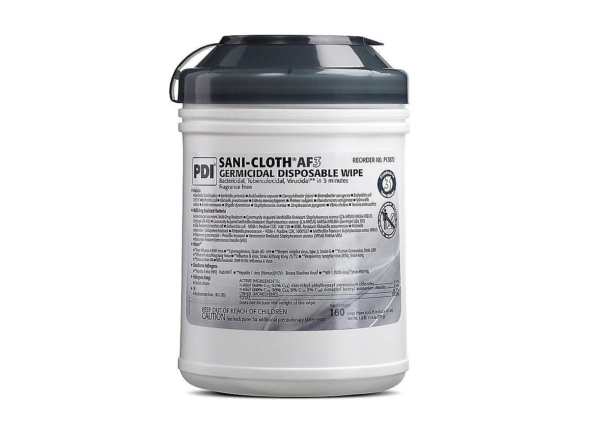 PDI Sani-Cloth AF3 Disinfecting Wipes, 160 Wipes/Container, 160/Pack