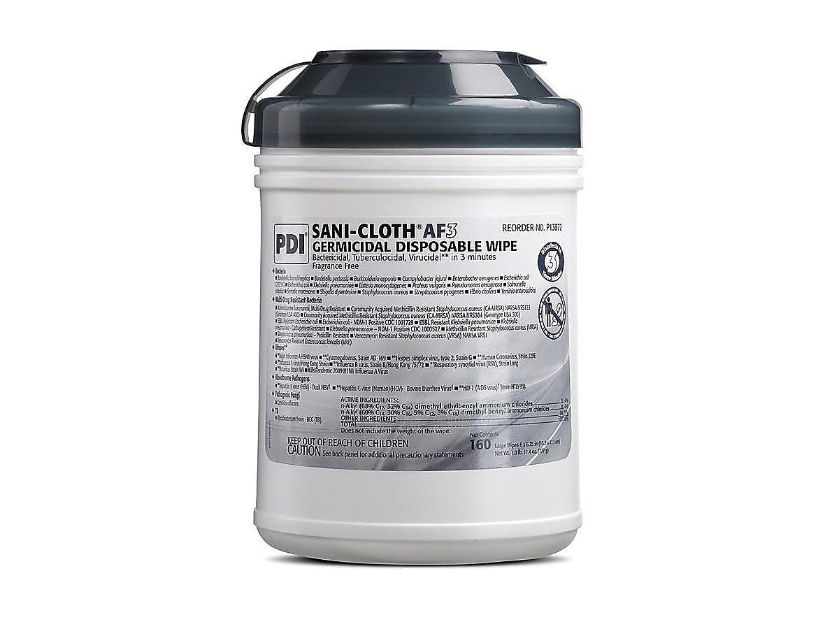 PDI Sani-Cloth AF3 Disinfecting Wipes, 160 Wipes/Container, 160/Pack