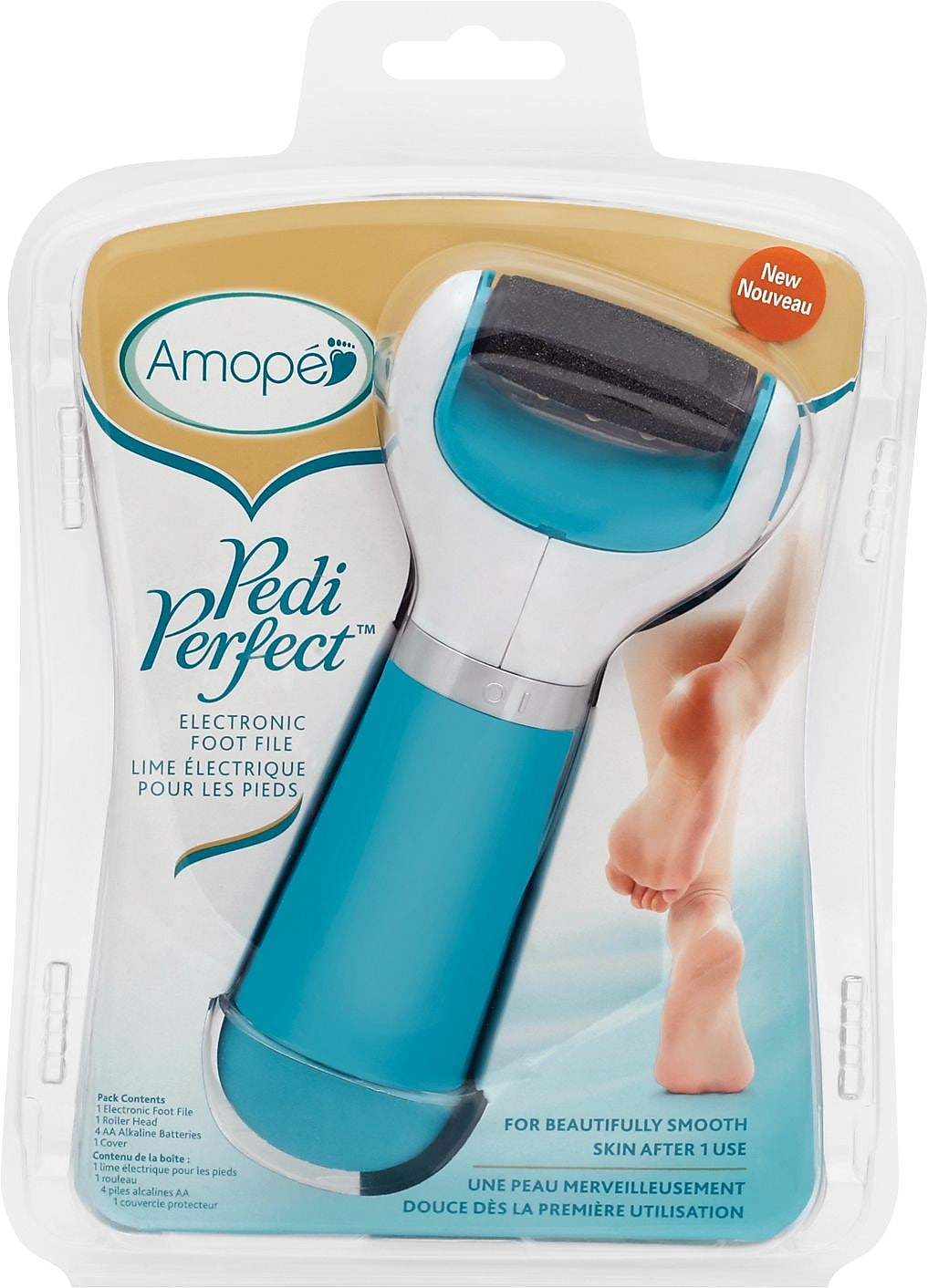 Pedi Perfect Electronic Foot File, Blue/white
