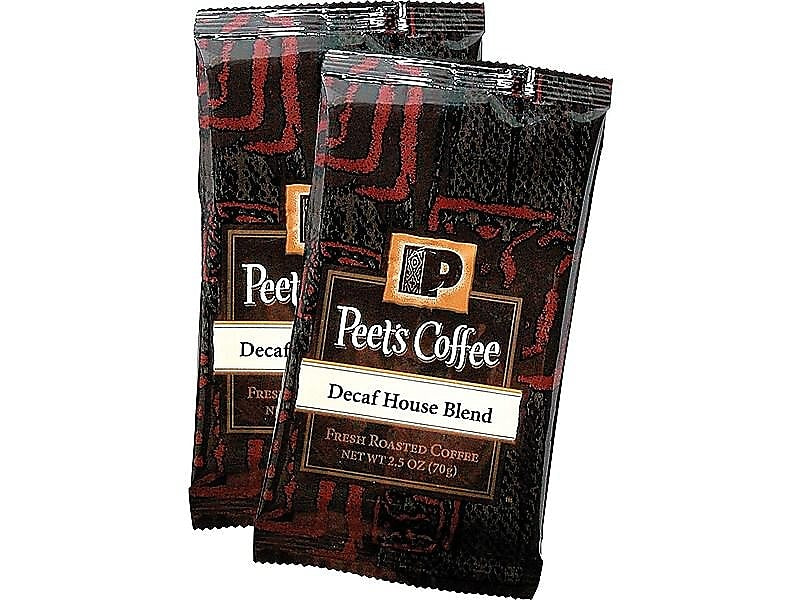 Peet's Coffee Decaf House Blend Ground Coffee, Dark Roast, 18/Box