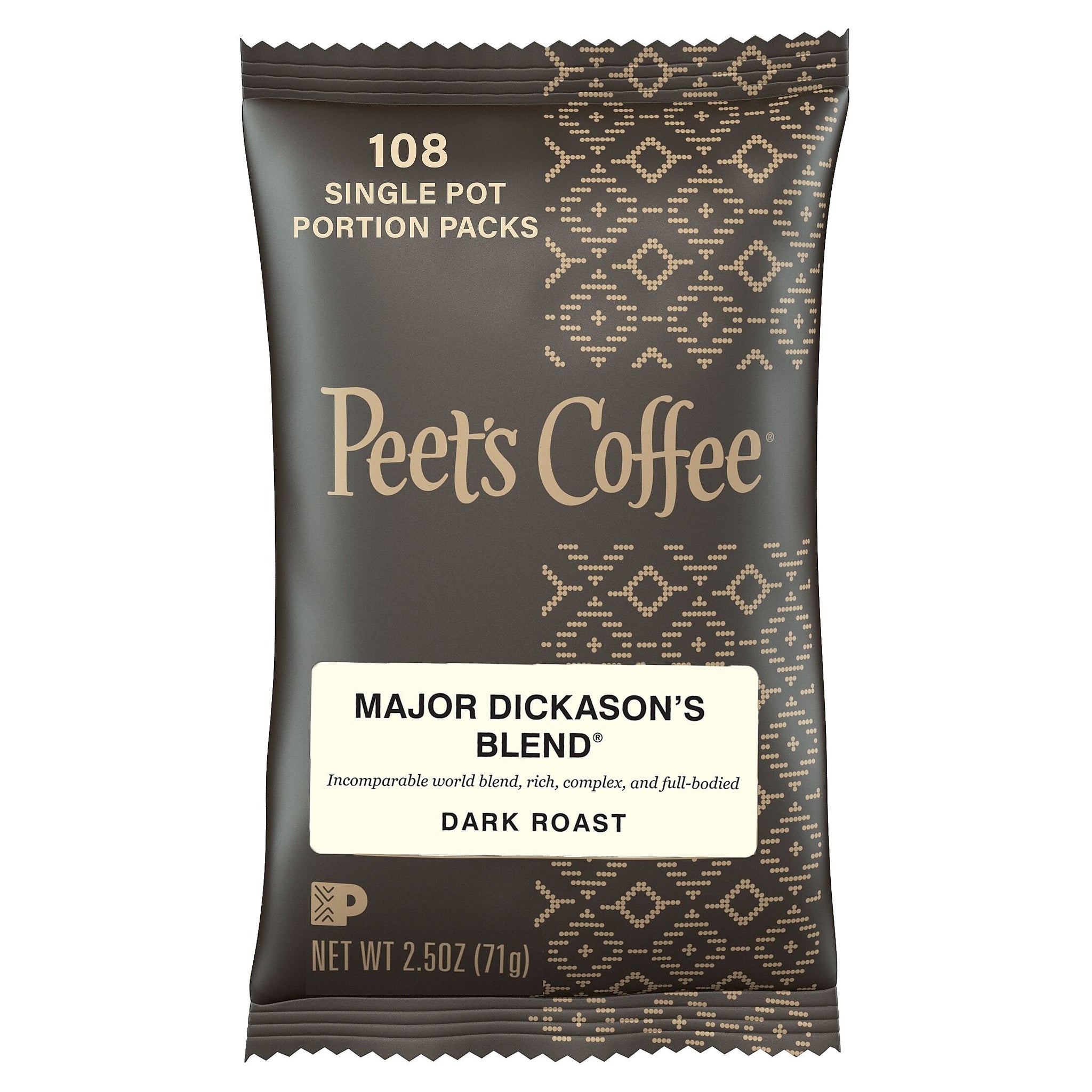 Peet's Coffee Major Dickason's Blend Ground Coffee, Dark Roast, 18/Box