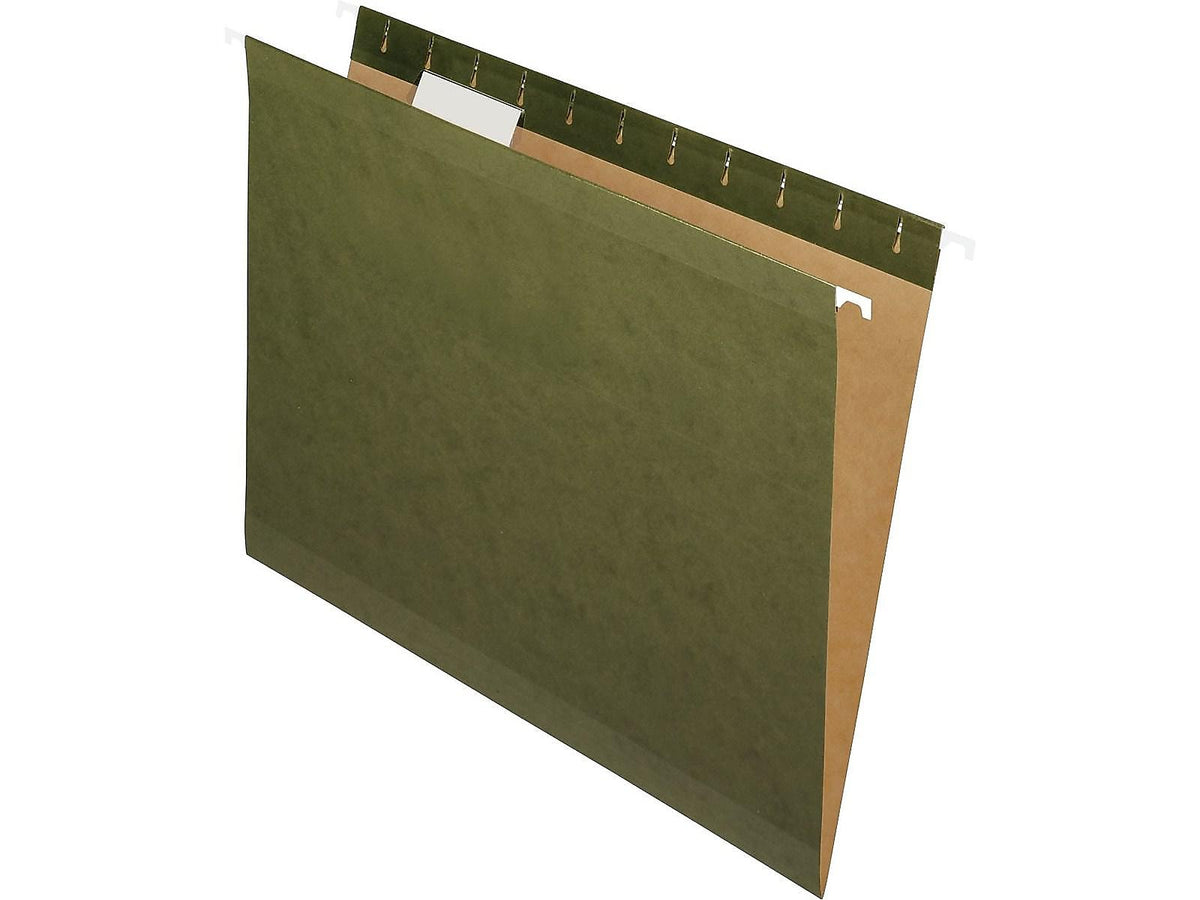 Pendaflex 100% Recycled Hanging File Folders, Letter Size, Standard Green, 25/Box