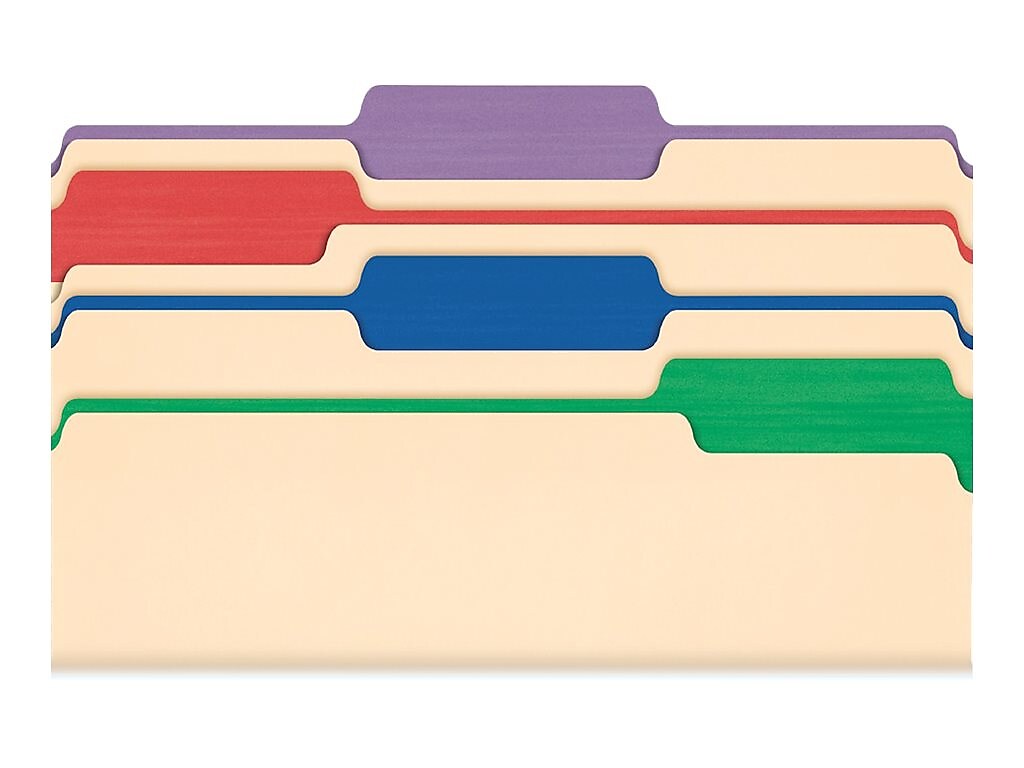 Pendaflex Color Tab File Folders, 3-Tab, Letter Size, Manila, 50/Box
