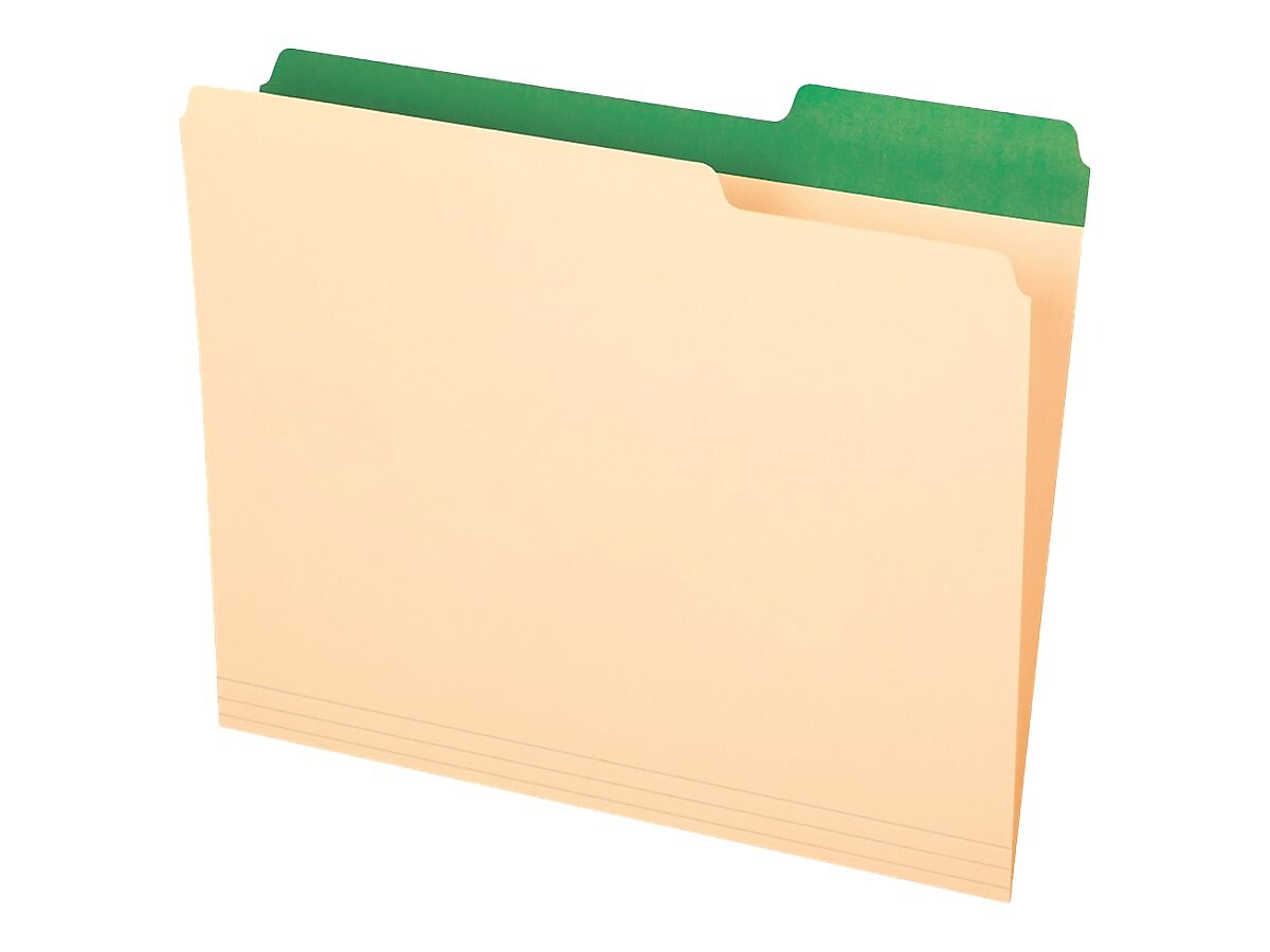 Pendaflex Color Tab File Folders, 3-Tab, Letter Size, Manila, 50/Box